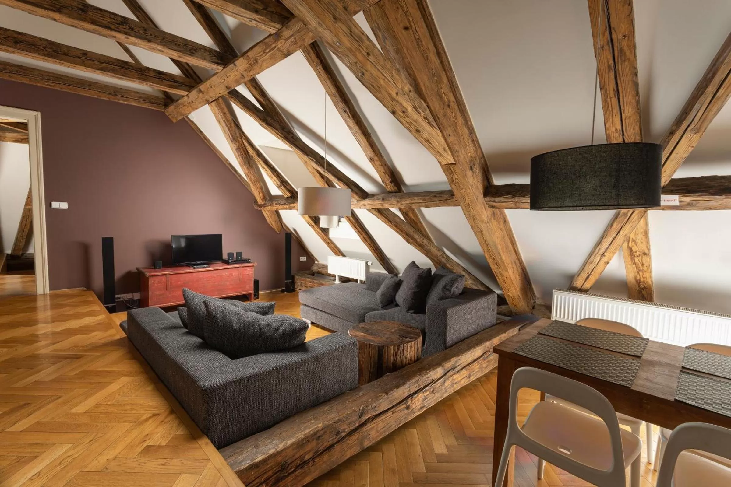 Living room in Three Golden Crowns Apartments