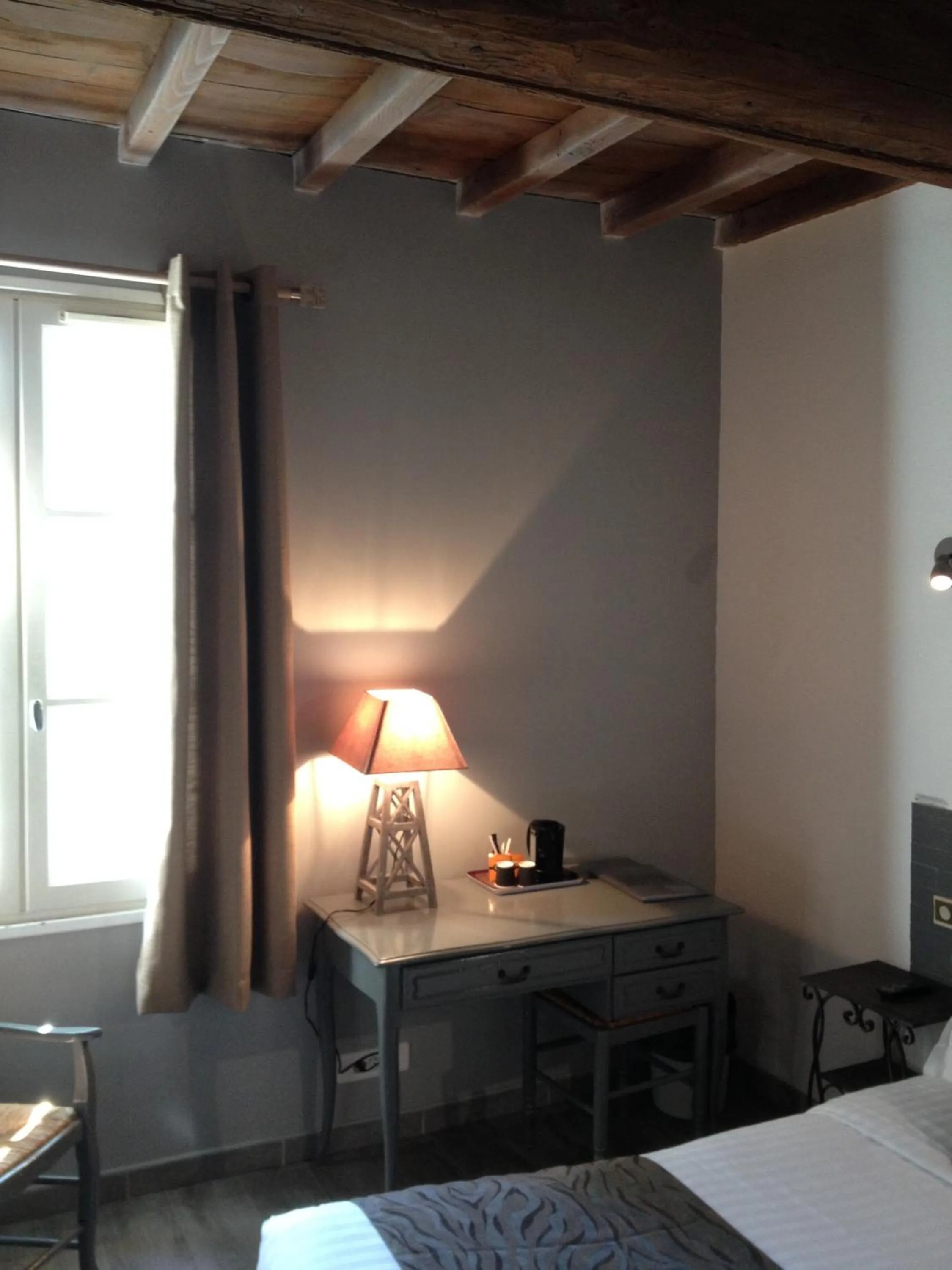 Decorative detail, Bed in Logis Hotel la Ferme