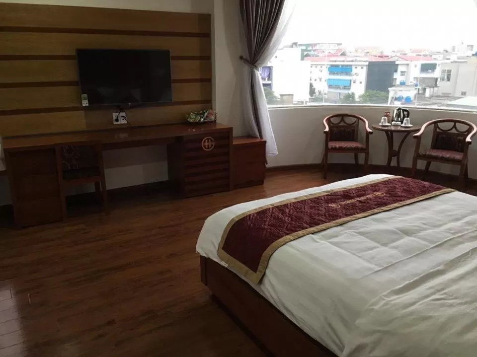 Bed in Golden Thai binh Hotel