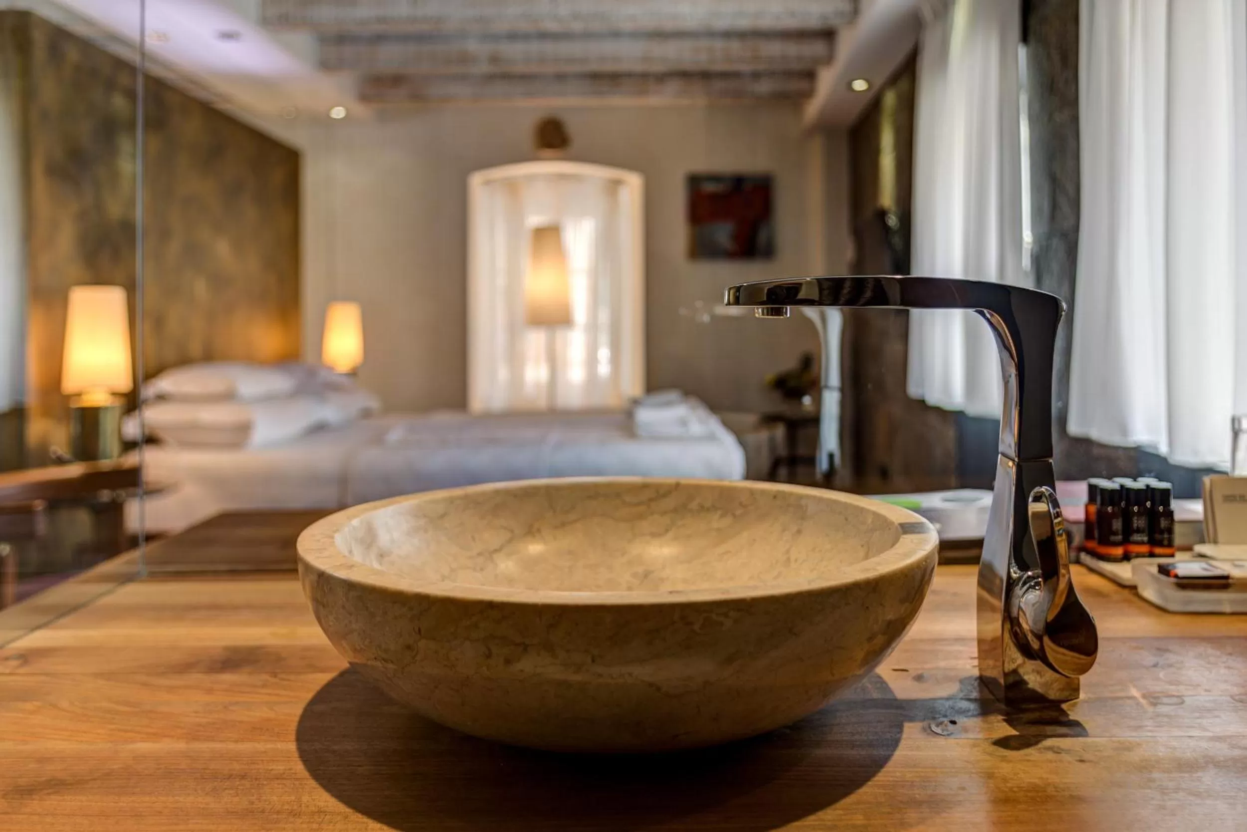 Bathroom, Bed in Boutique Hotel Hippocampus