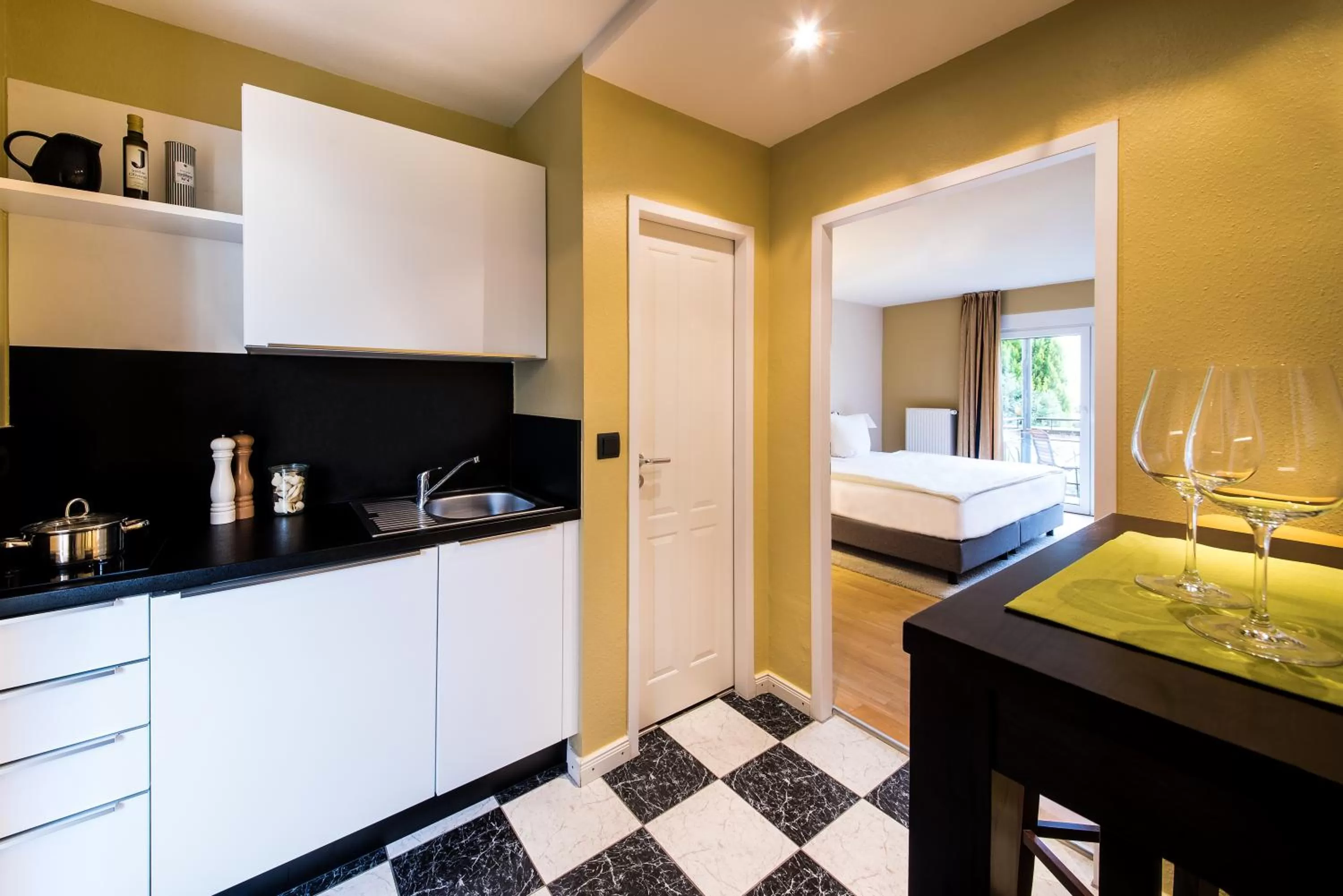 Kitchen or kitchenette in Hotel Villa Toskana