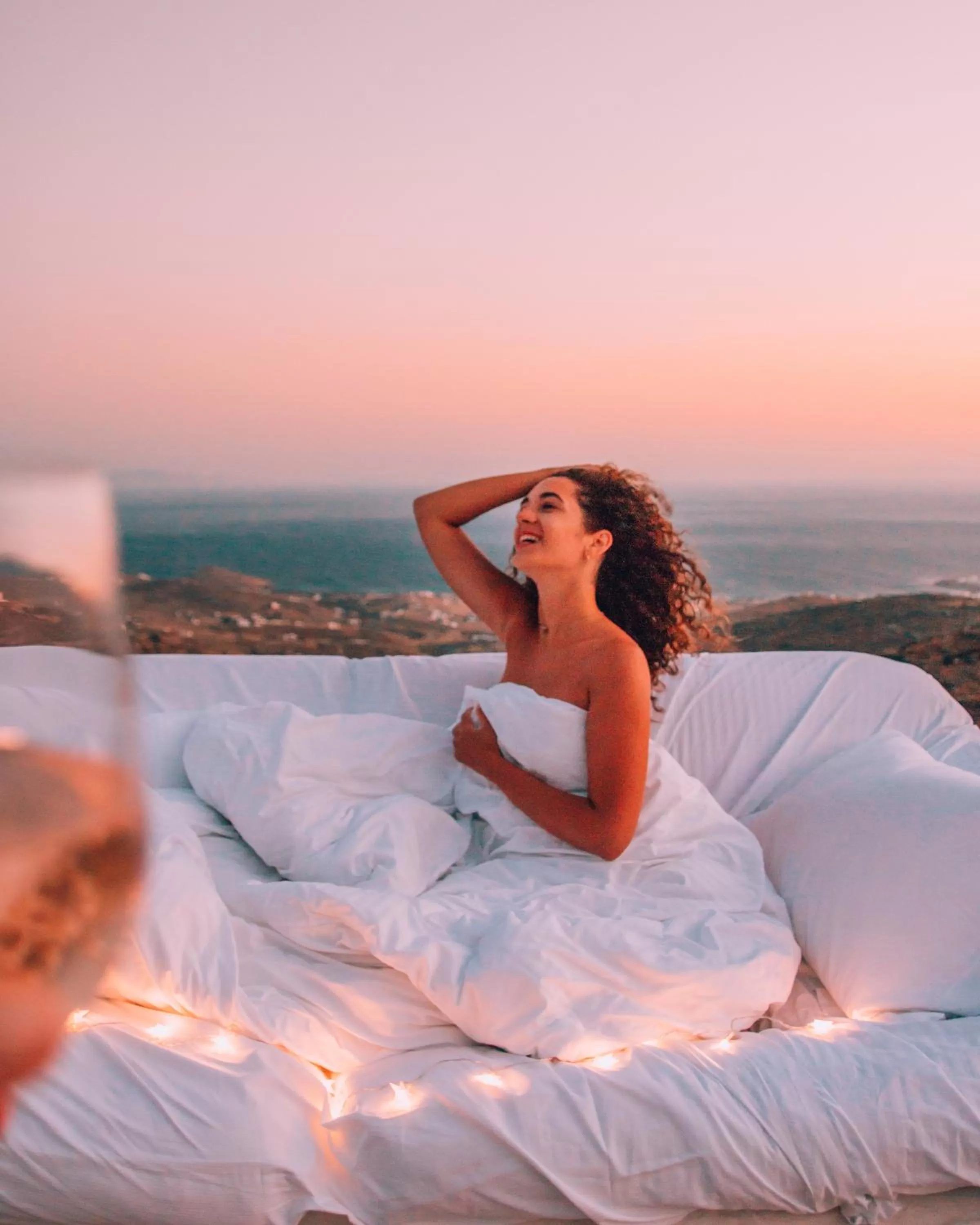 Guests, Bed in Aeolis Tinos Suites