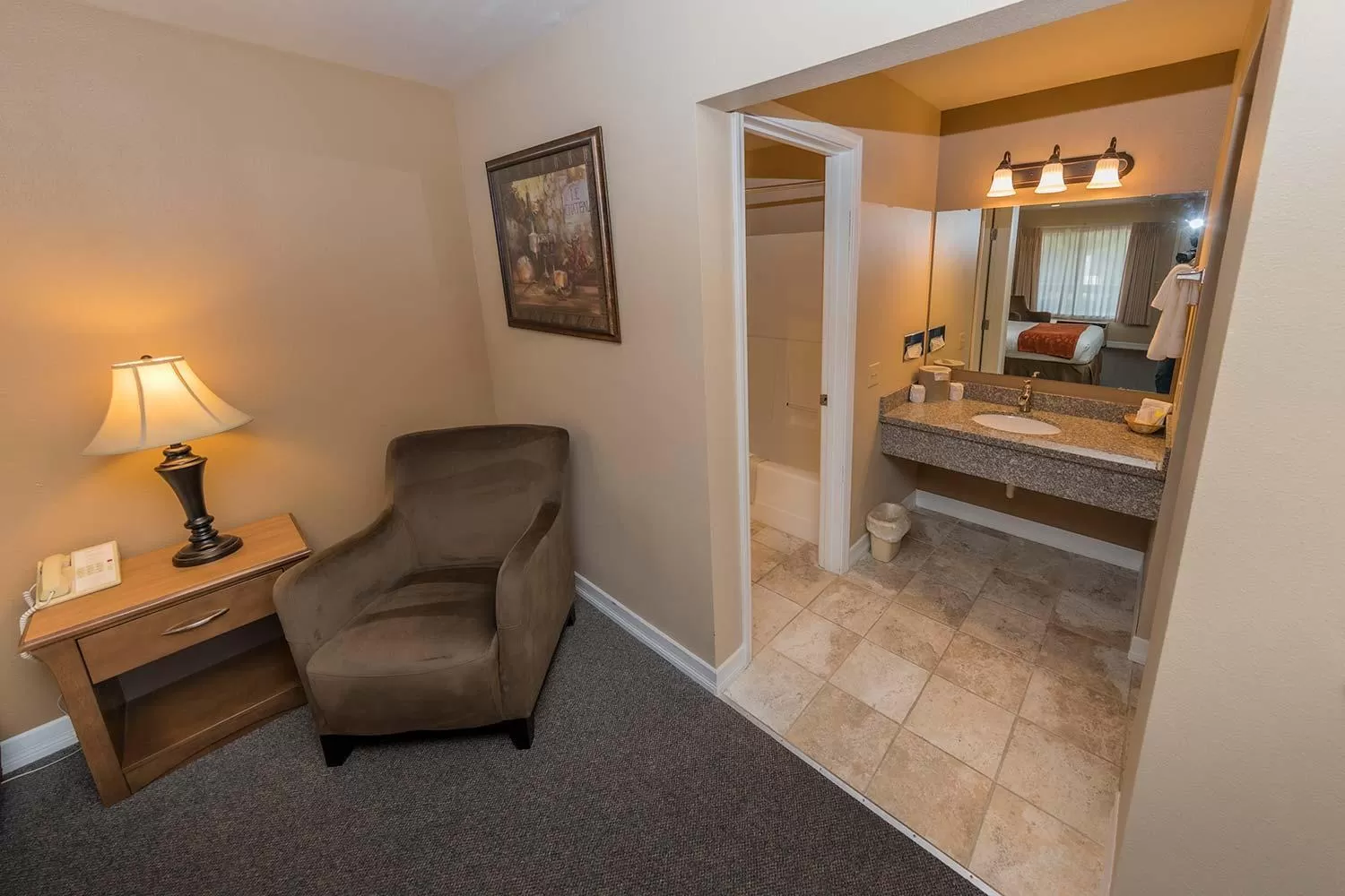 Seating area in Mill Village Motel