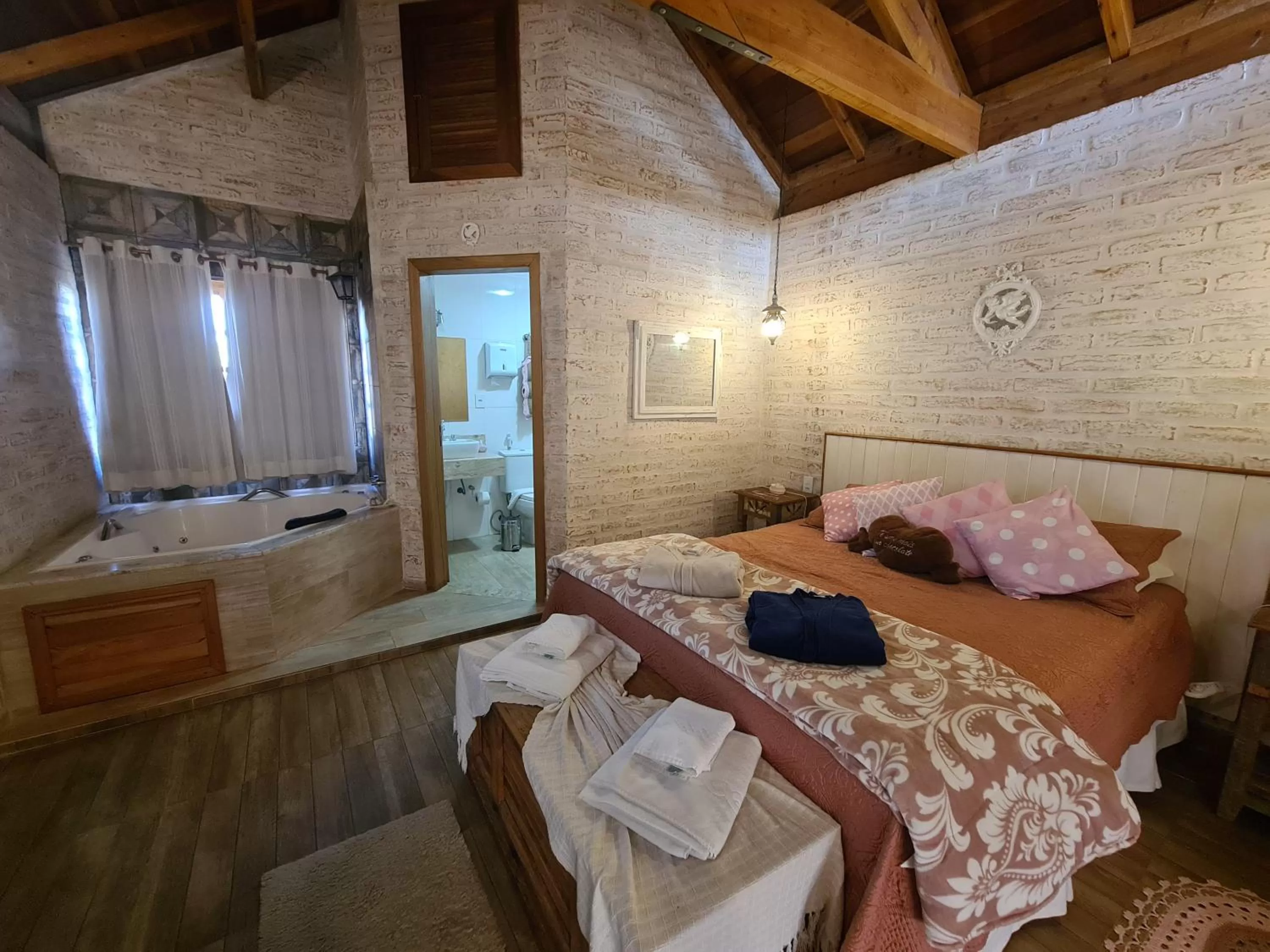 Bed in Pousada Canto do Sabiá