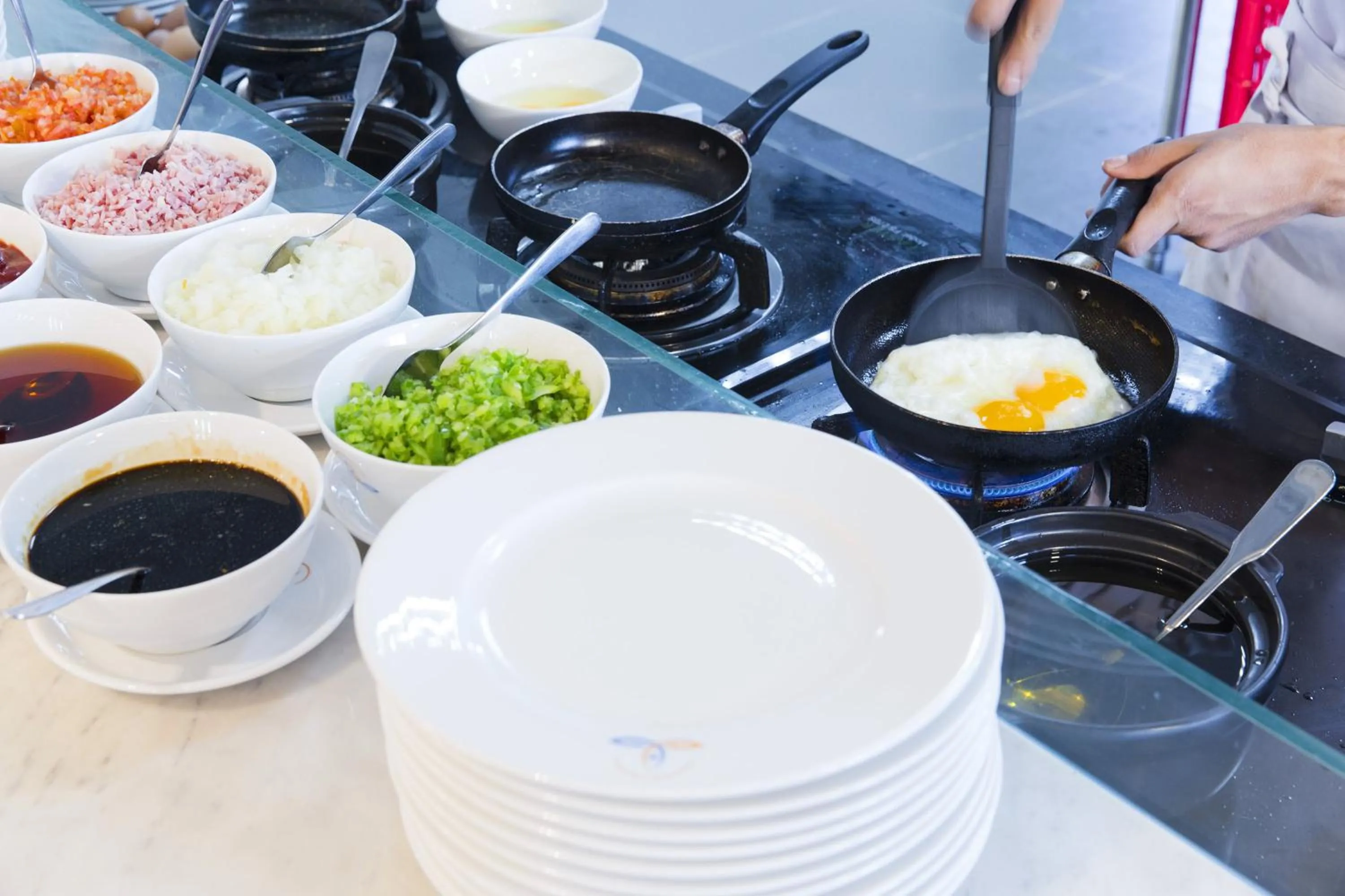 Buffet breakfast in Dendro Gold Hotel