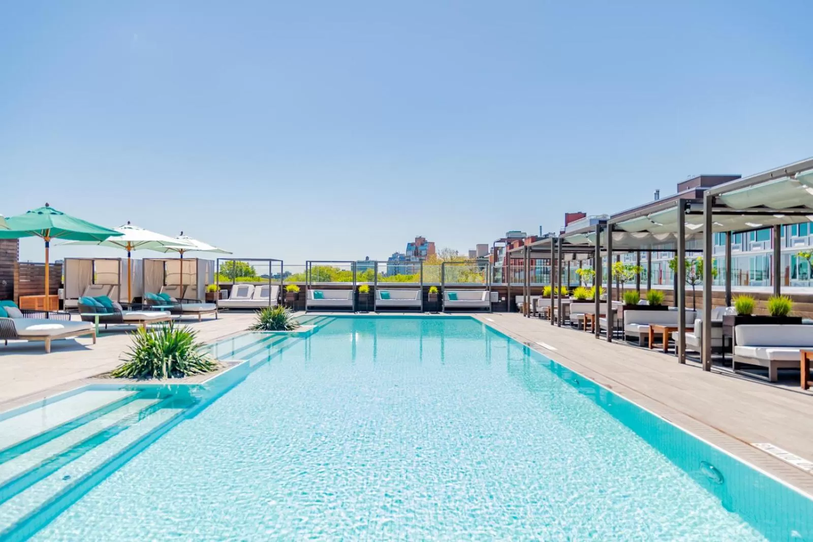 Pool view in The William Vale