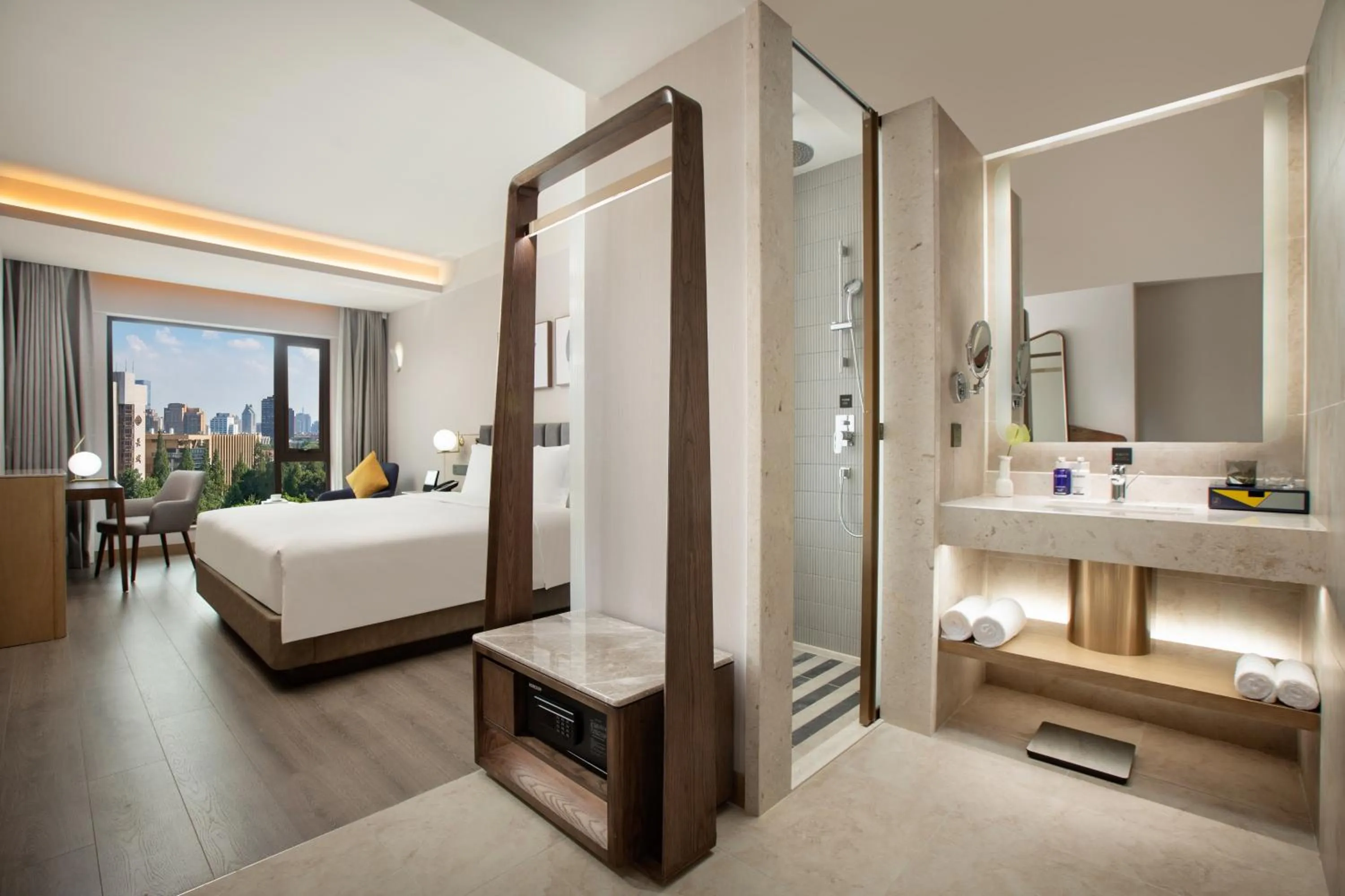 Bathroom, Bed in voco Nanjing Oriental Pearl