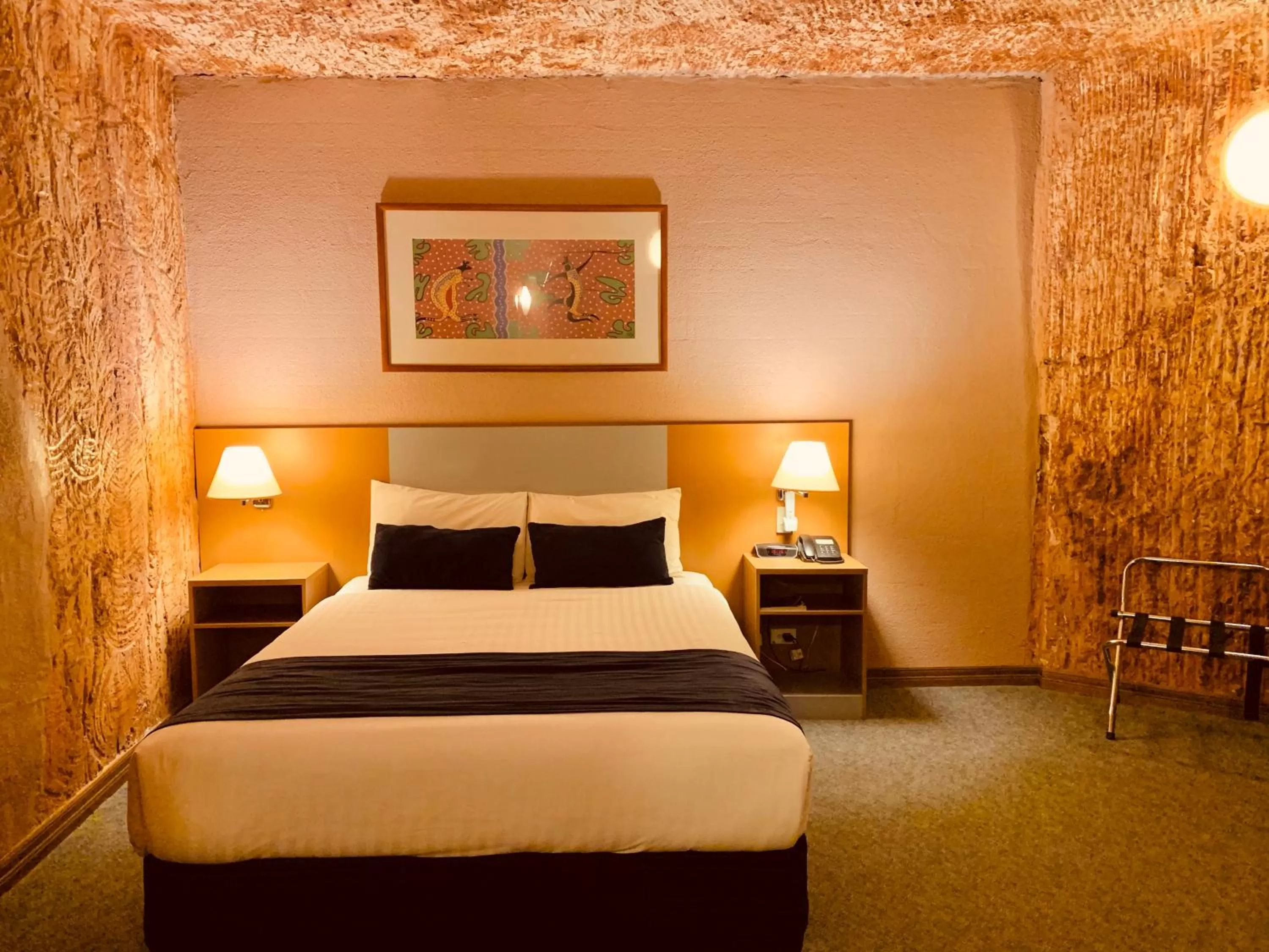 Bed in Desert Cave Hotel