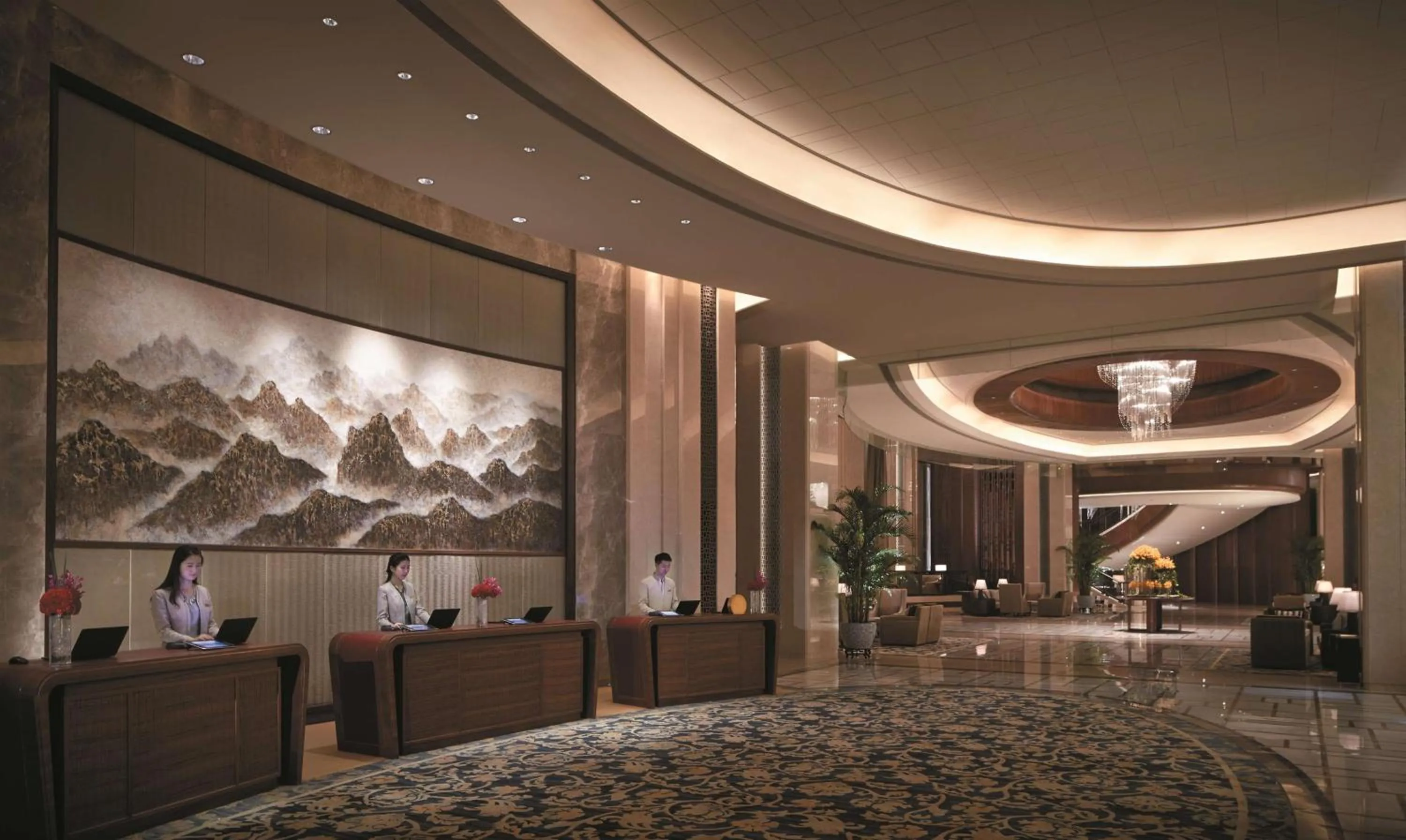 Lobby or reception in Shangri-La Nanchang丨All room offer river views Just one stop from the Pavilion of Prince Teng