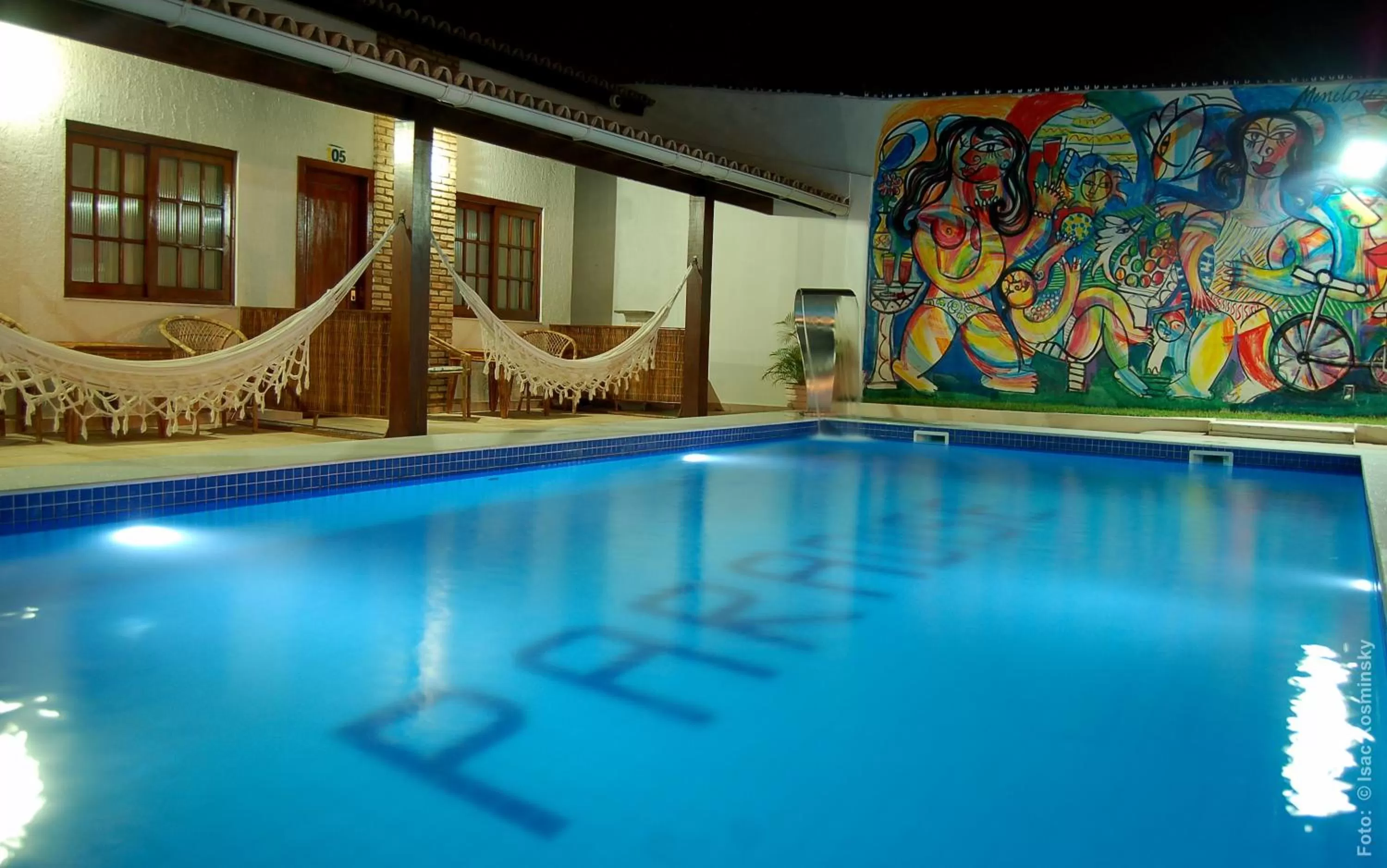 Night, Swimming Pool in Hotel Pousada Salvador Paradise