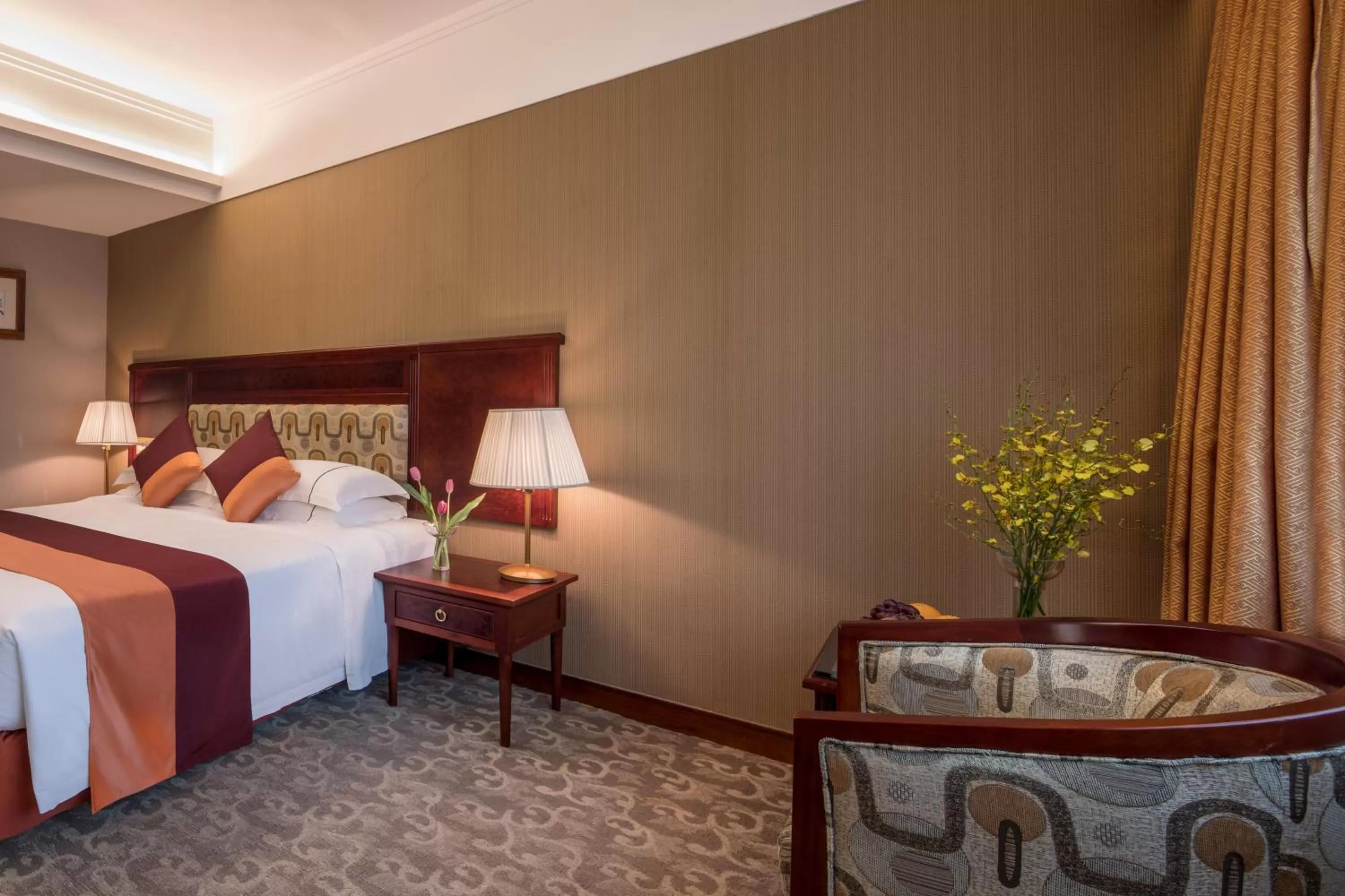 Decorative detail, Bed in Asia International Hotel Guangdong