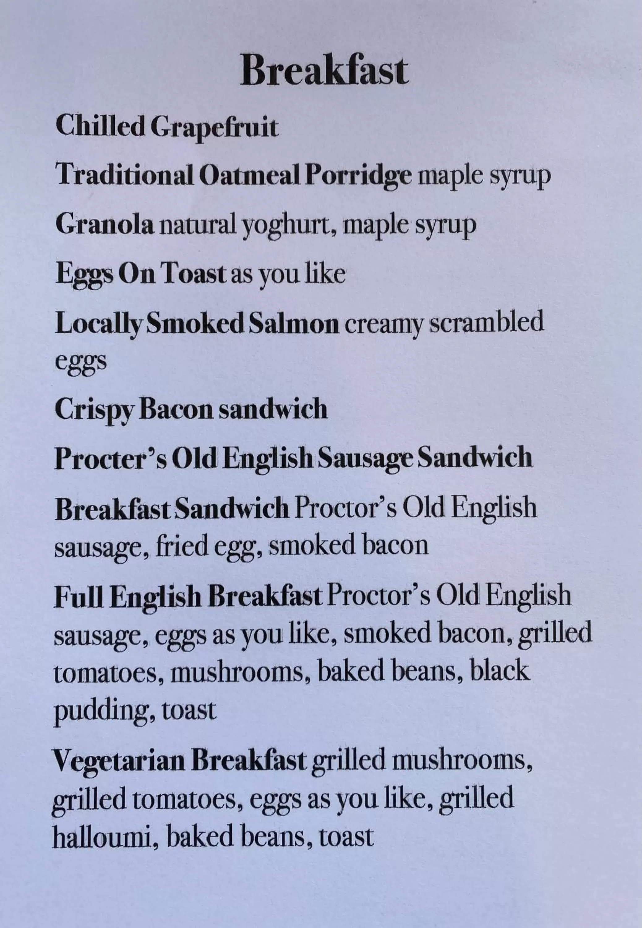 Breakfast in The Cherry Tree