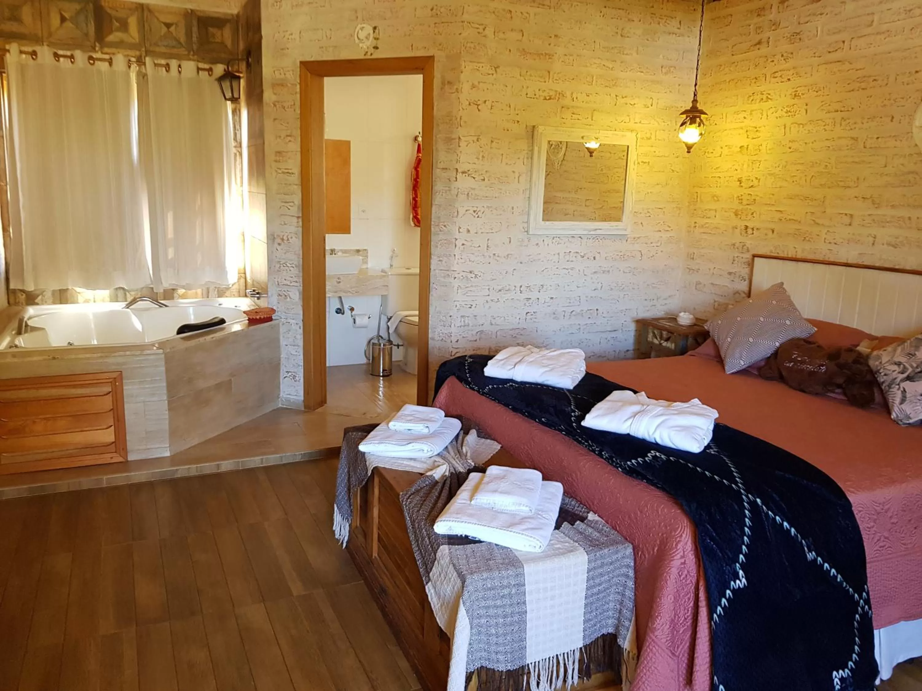 Bed in Pousada Canto do Sabiá