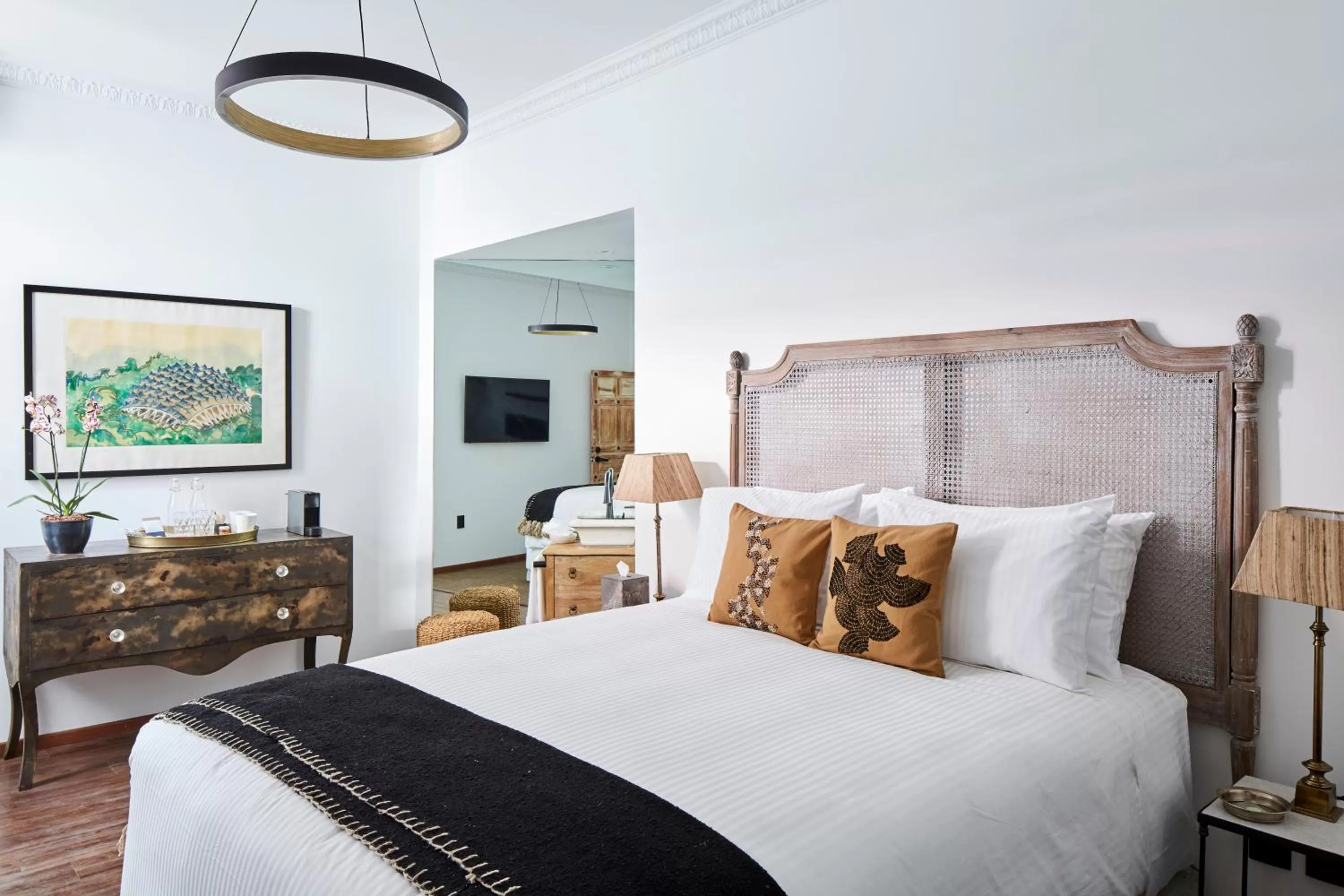 Bed in Orchid House Mexico City