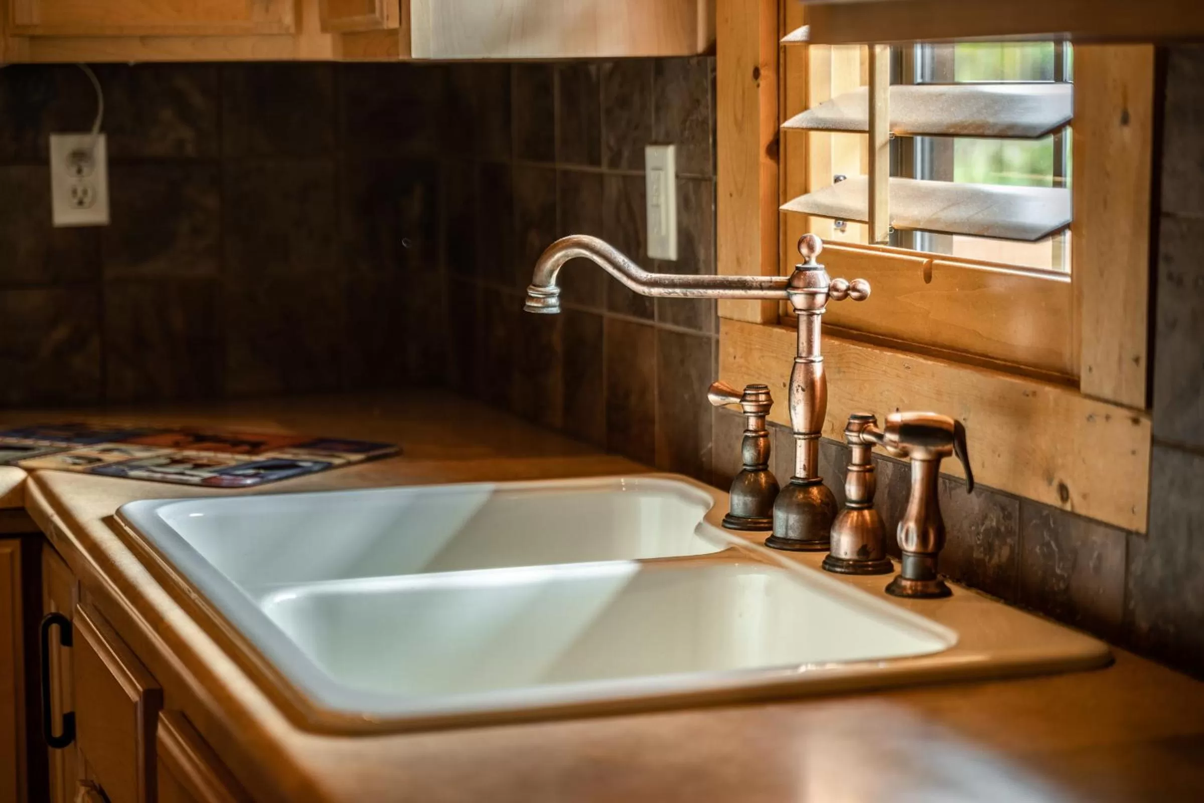 Kitchen or kitchenette in Cabins at Grand Mountain
