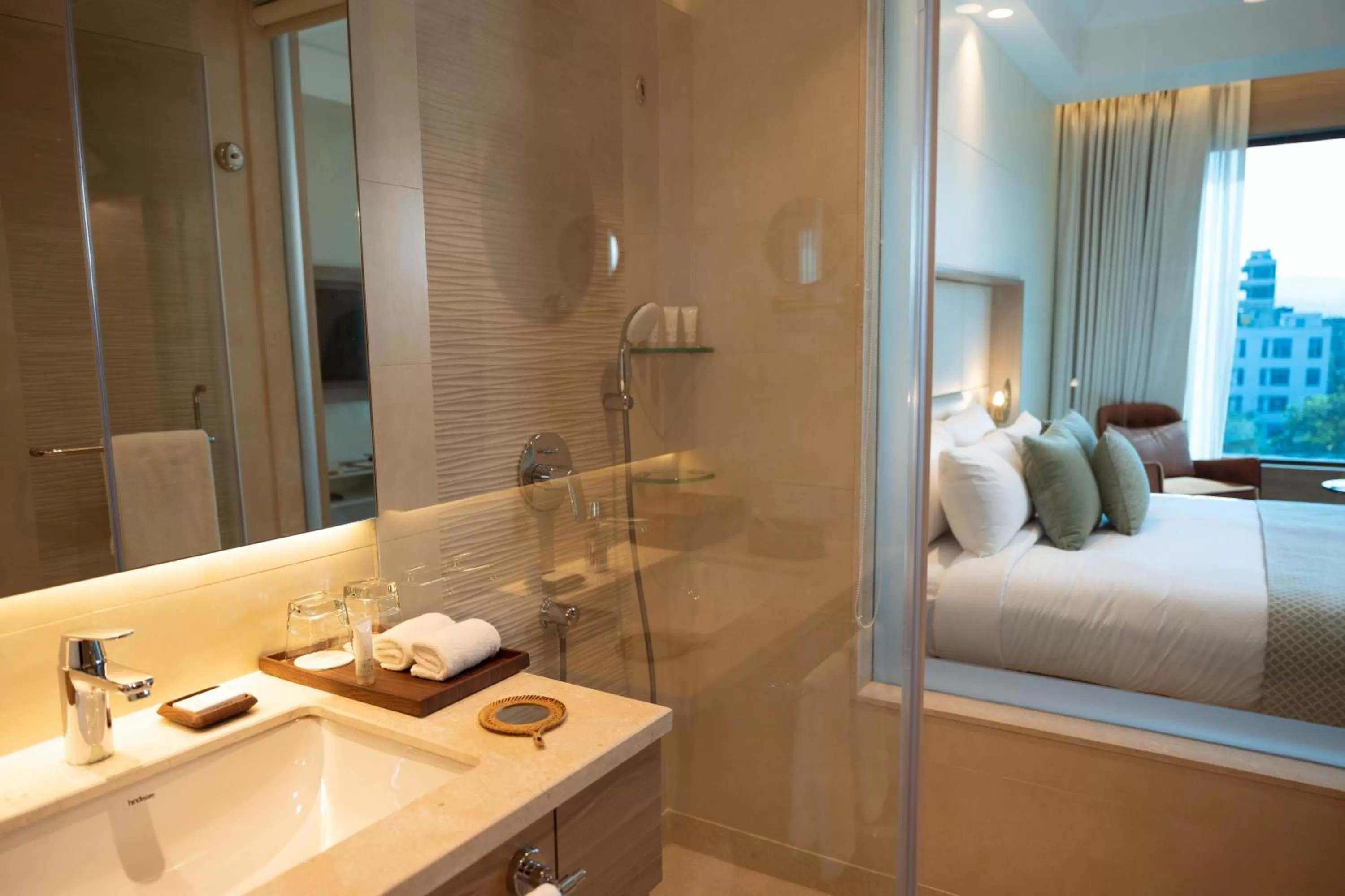 Bathroom, Bed in The Greenwood Guwahati - A Luxury Boutique Hotel