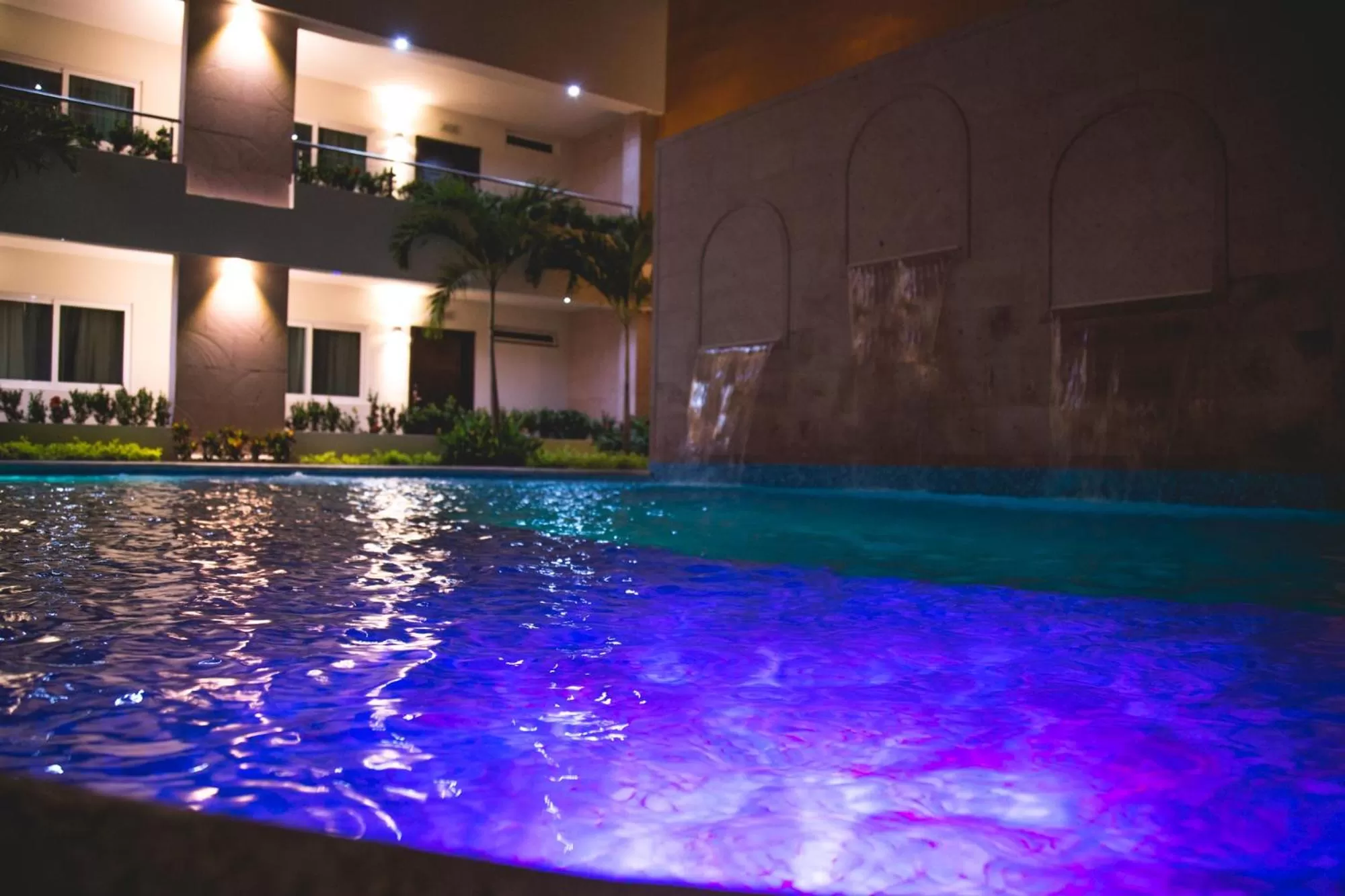 Night, Swimming Pool in Luxury Hotel Inn