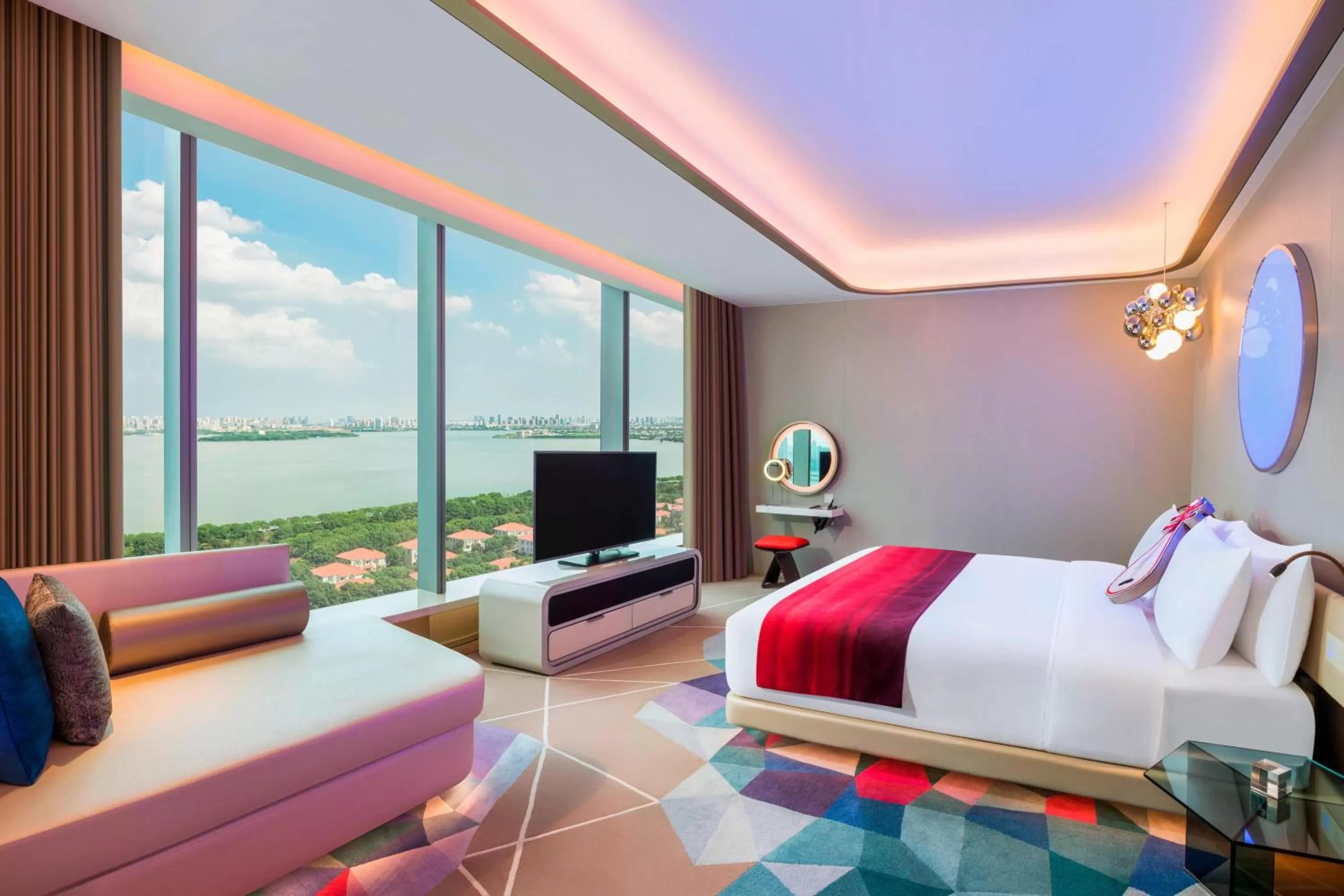 Photo of the whole room, Bed in W Suzhou - Jinji Lake