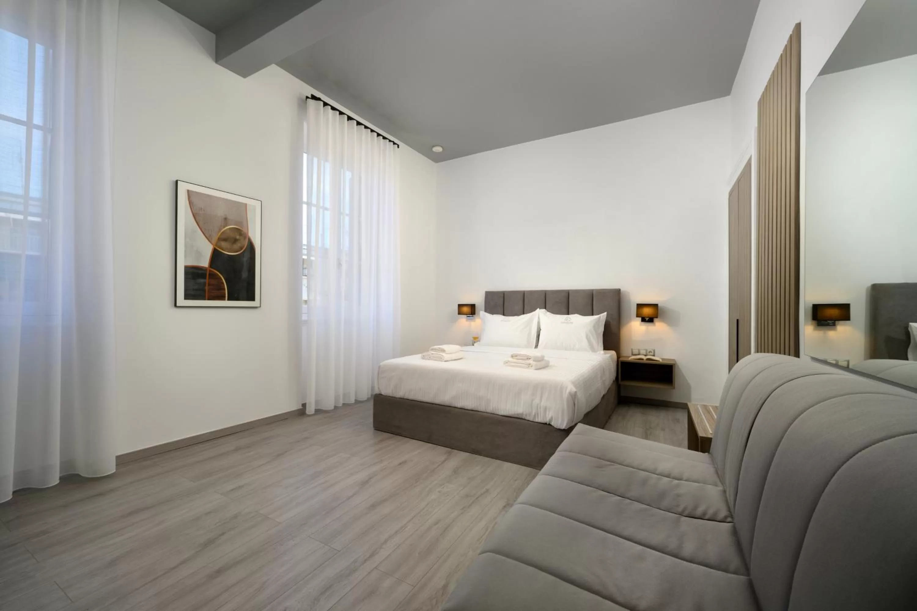 Bed in AMALPHI Corfu City Living