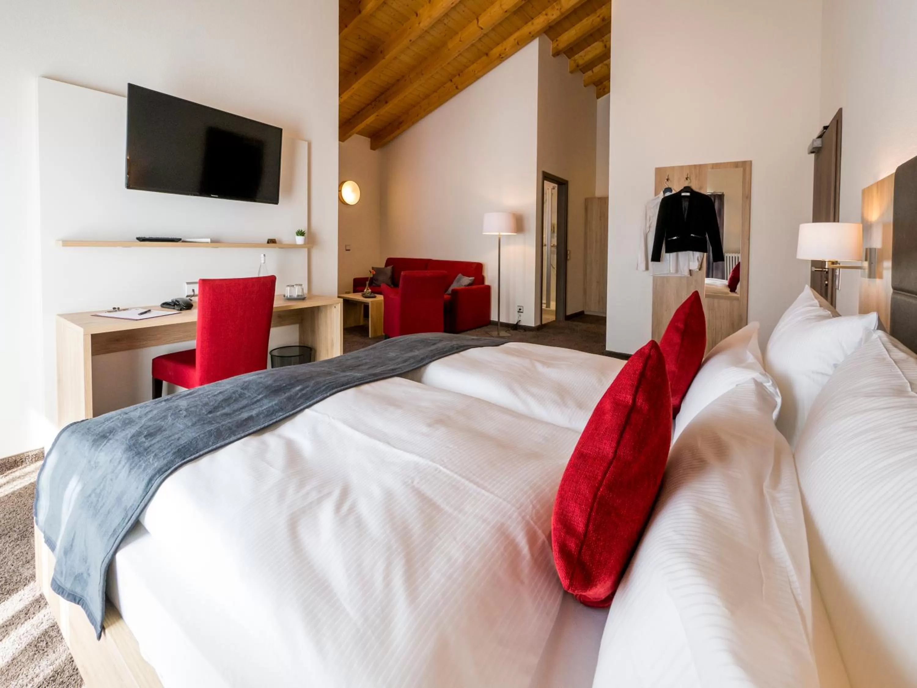 Bed in Hotel Restaurant Schiff