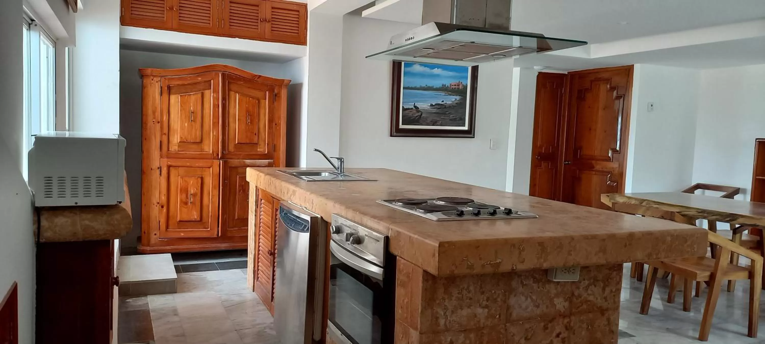 Kitchen or kitchenette in Hotel y Museo Casa Turquesa