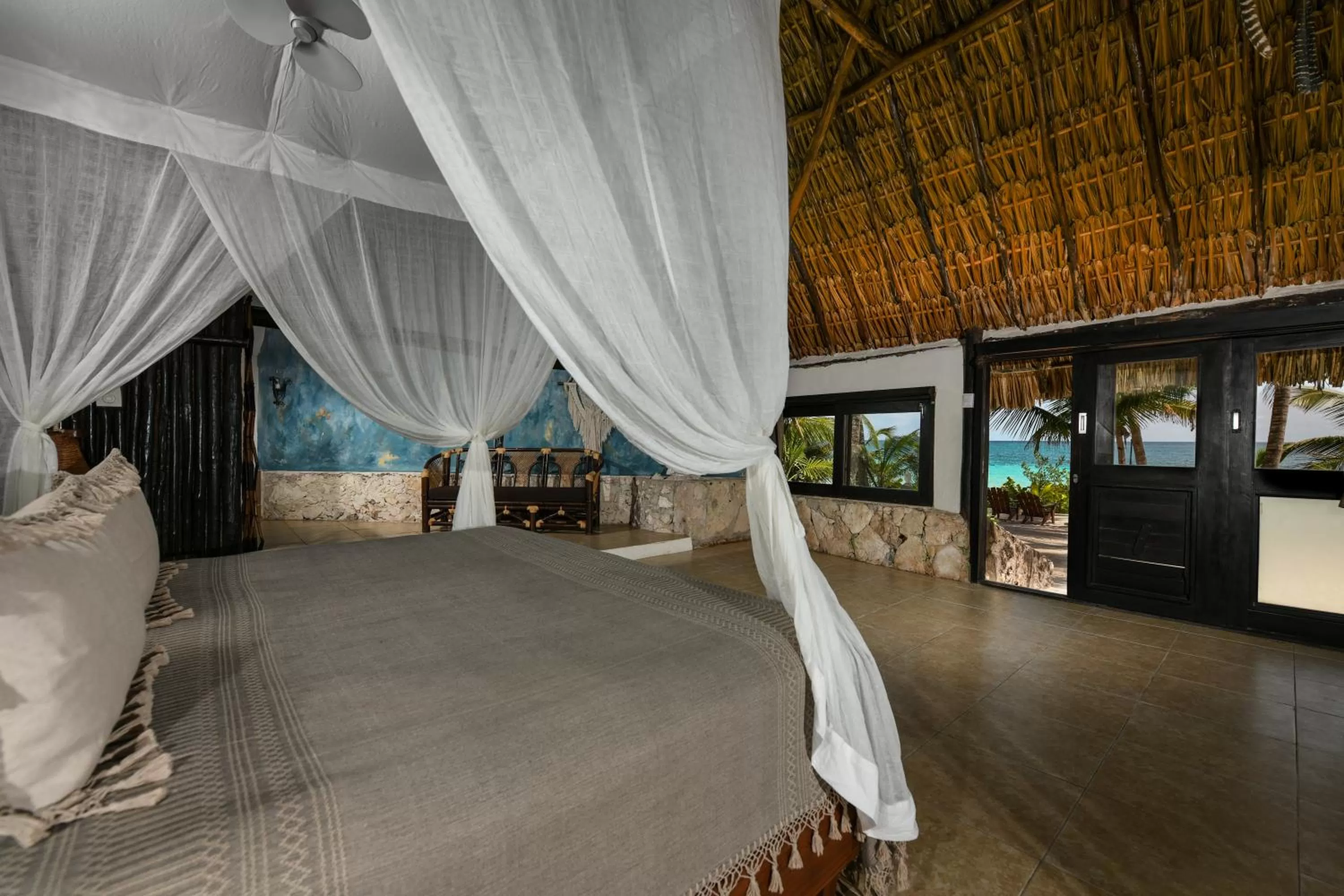 View (from property/room), Bed in Diamante K - Inside Tulum National Park