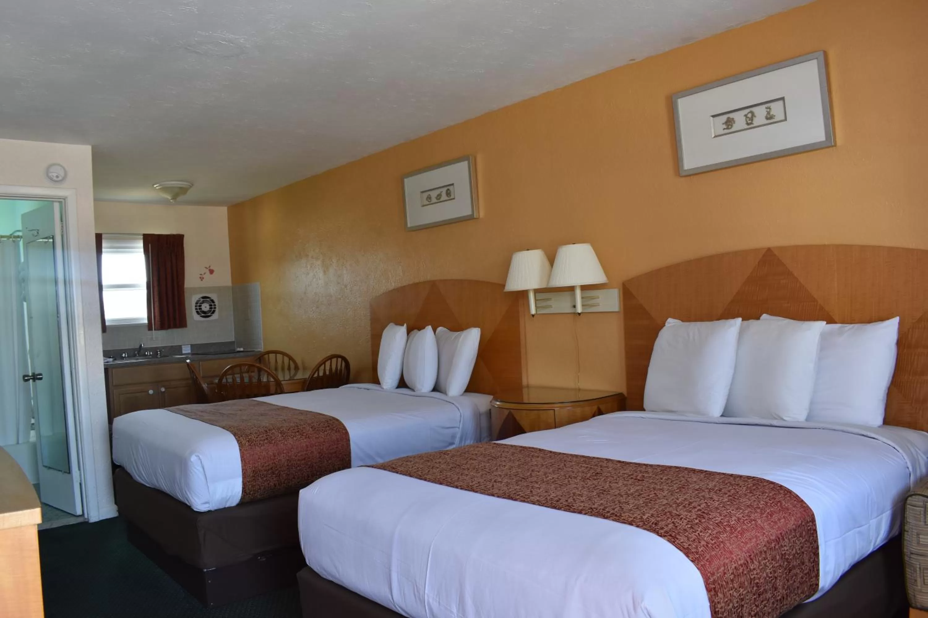 Bed in Blue Water Motel