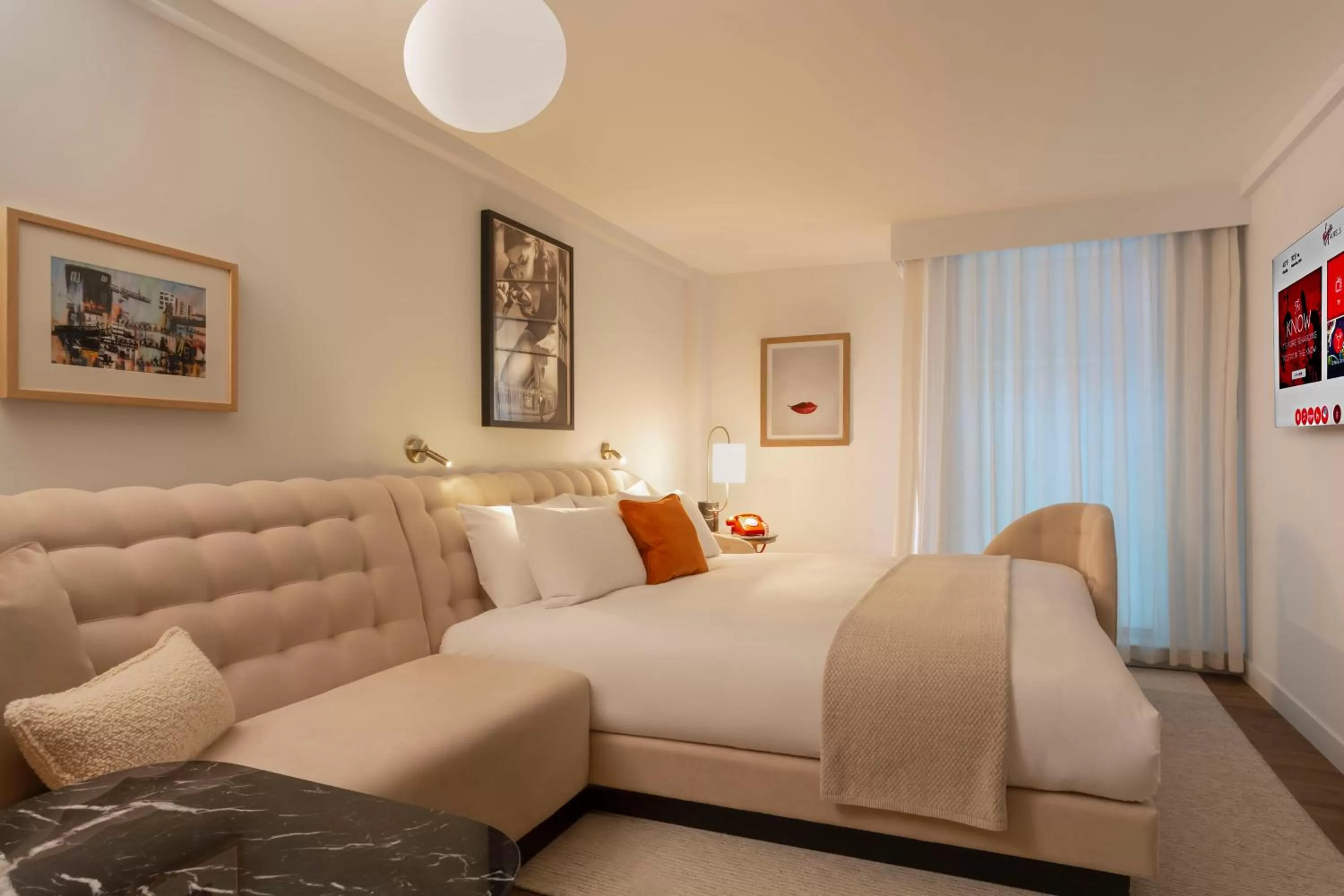 Bed in Virgin Hotels Glasgow