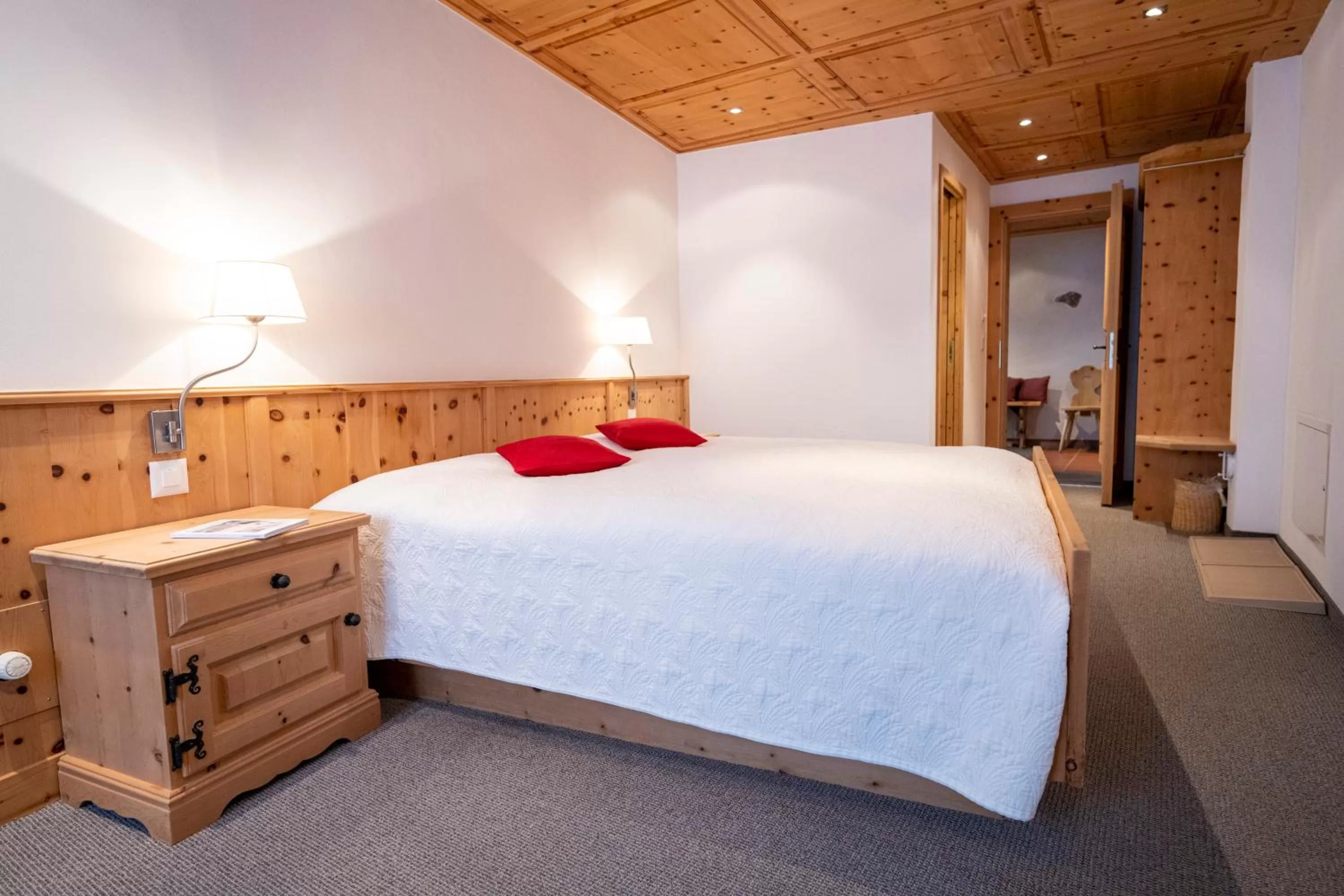 Bed in Hotel Engiadina