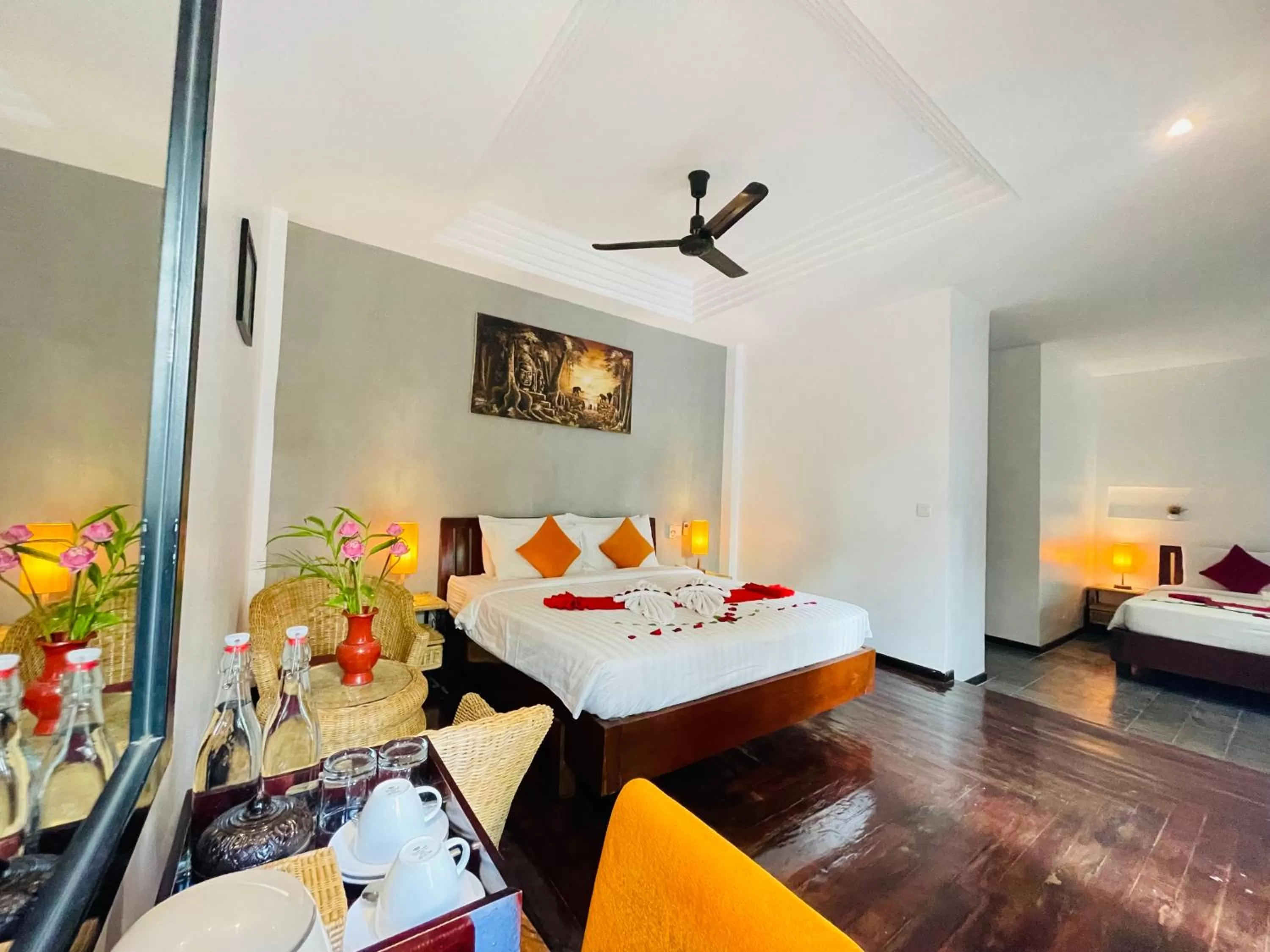 Family Deluxe With Balcony Pool View - Free Pick Up in Boutique Indochine d'Angkor