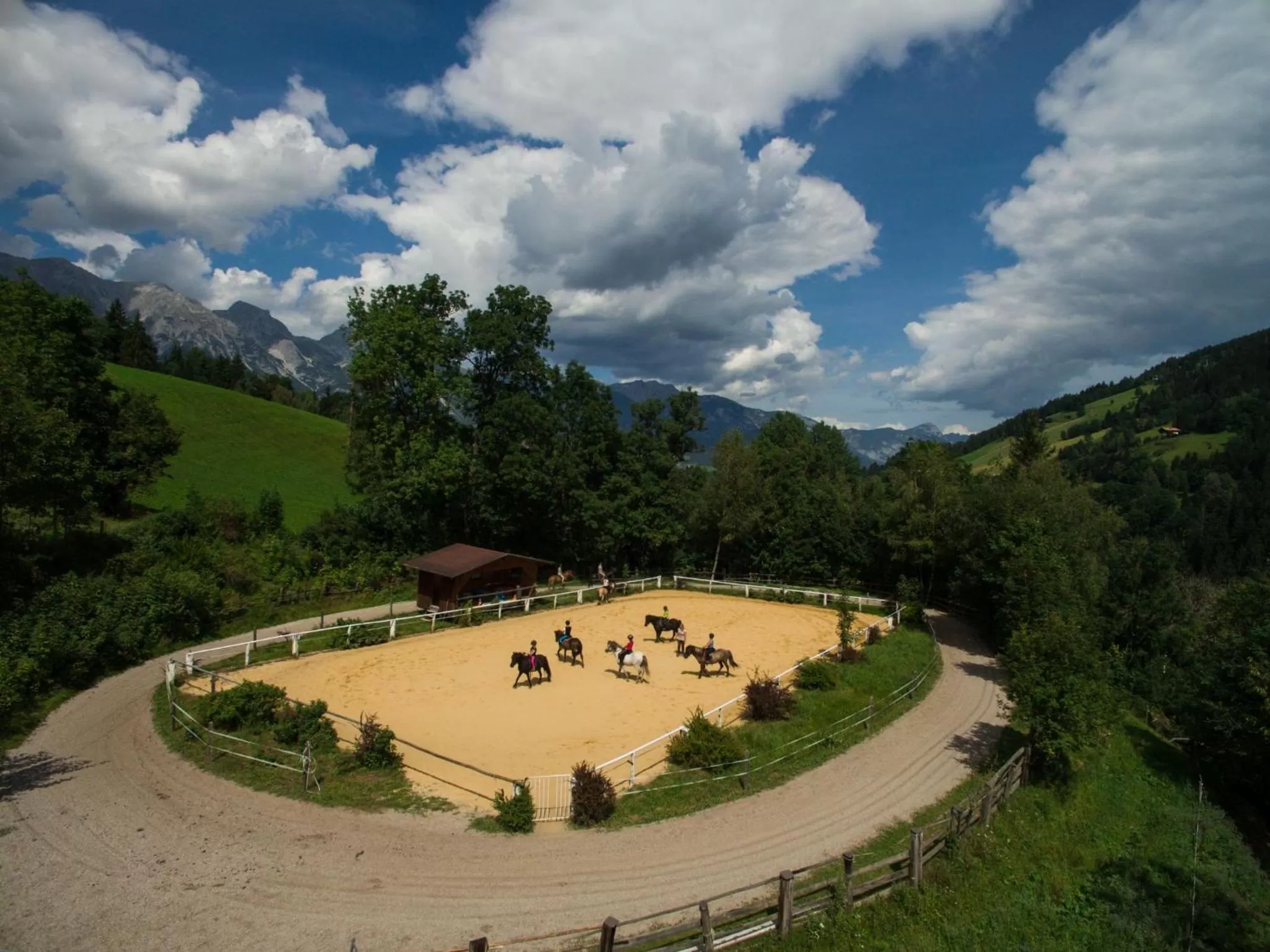Horse-riding, Bird's-eye View in Seiterhof
