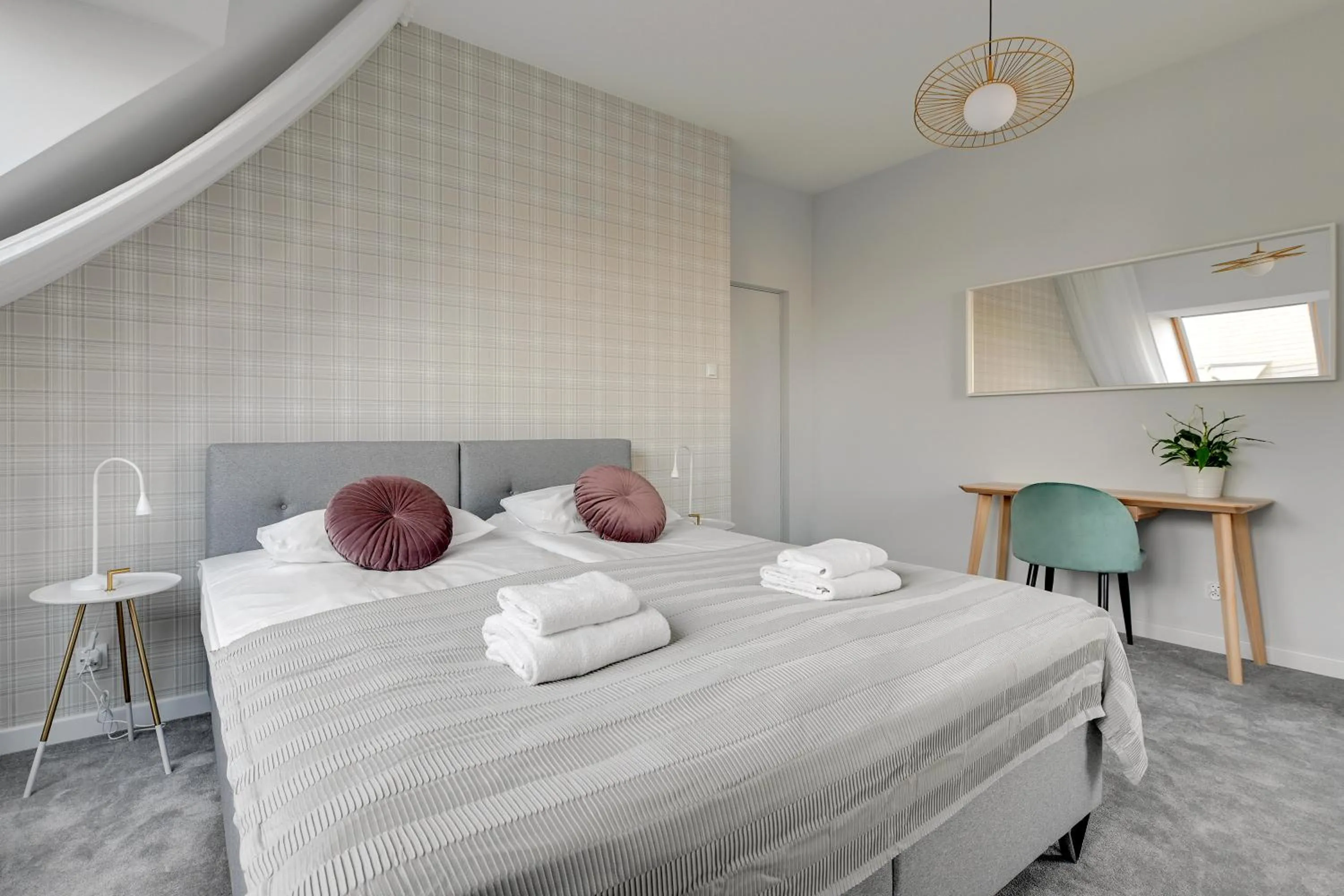 Bed in GRANO APARTMENTS Gdańsk Motława SPA & Wellness