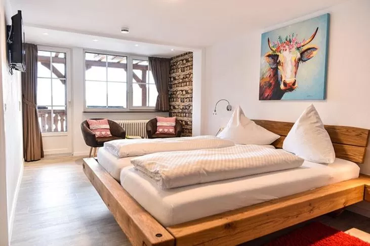 Photo of the whole room, Bed in Hotel Hirschen