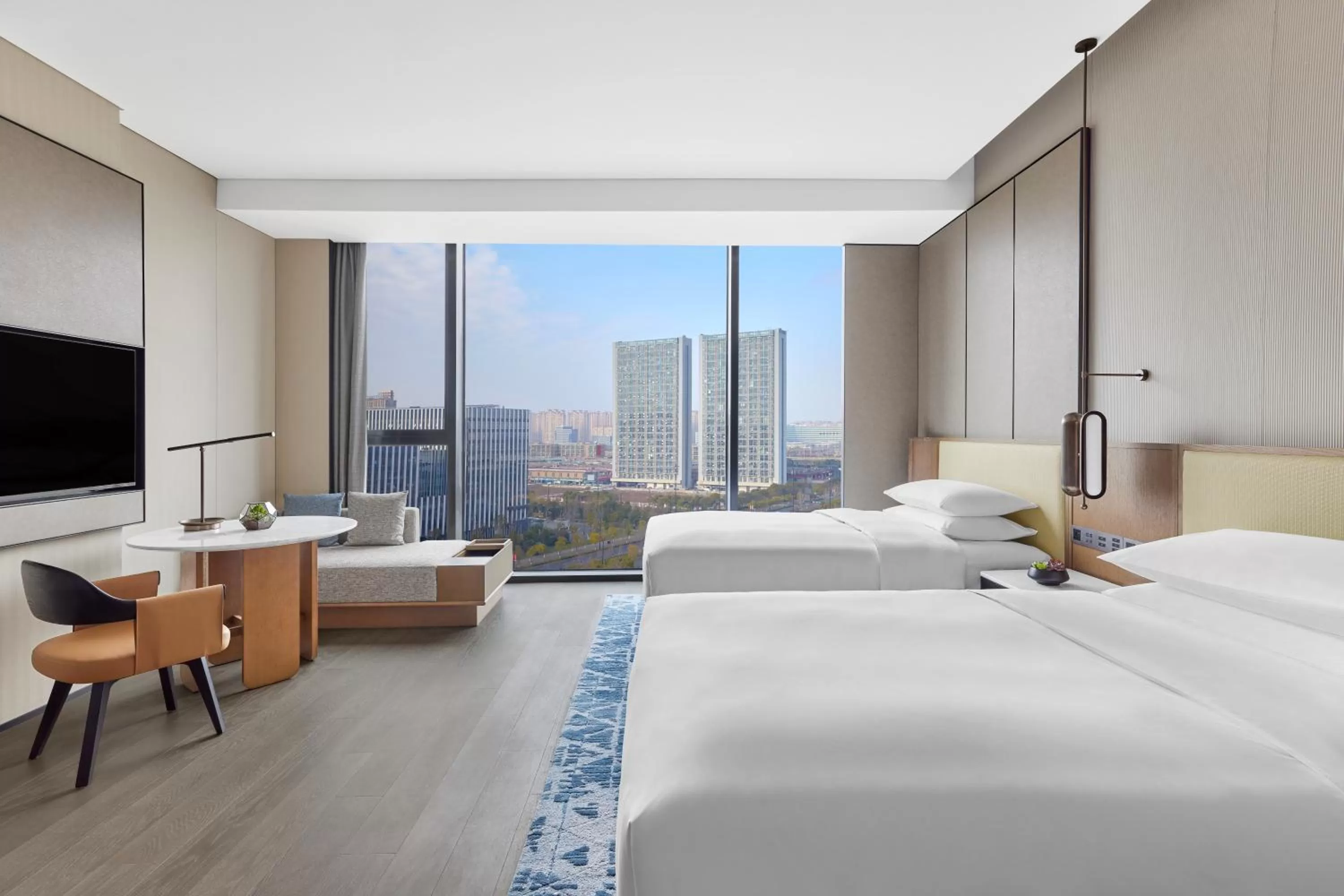 City view, Bed in Nantong Marriott Hotel