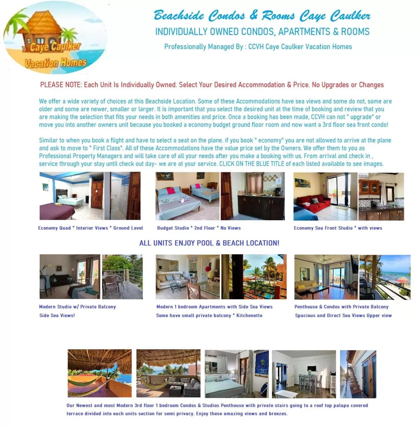 Beach Side Condos Caye Caulker by CCVH
