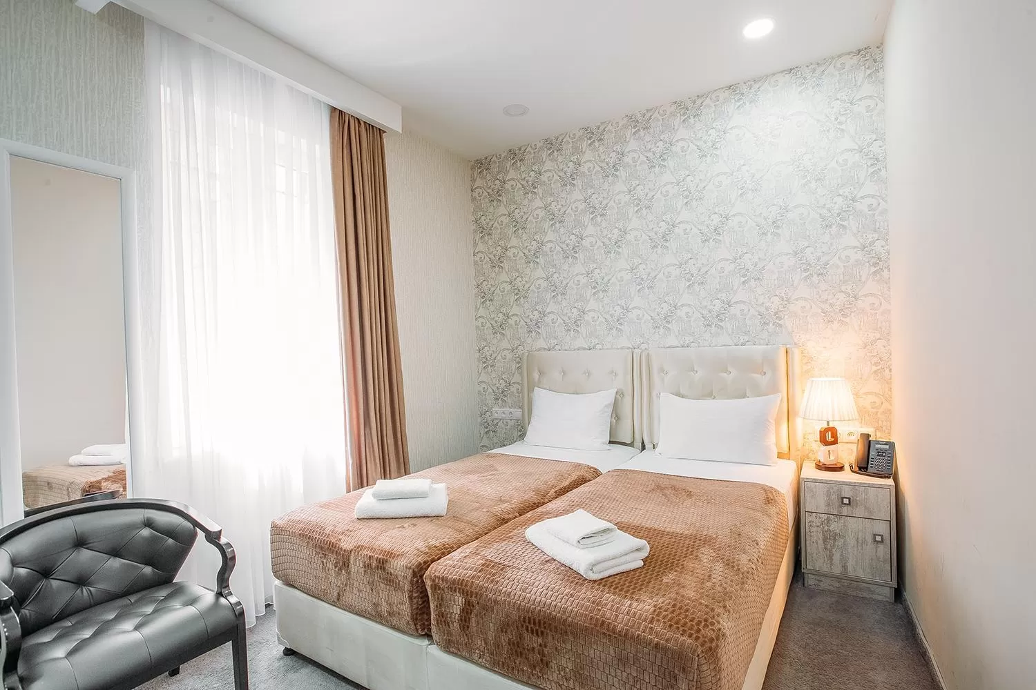 Bed in Hotel Aivani Old Tbilisi