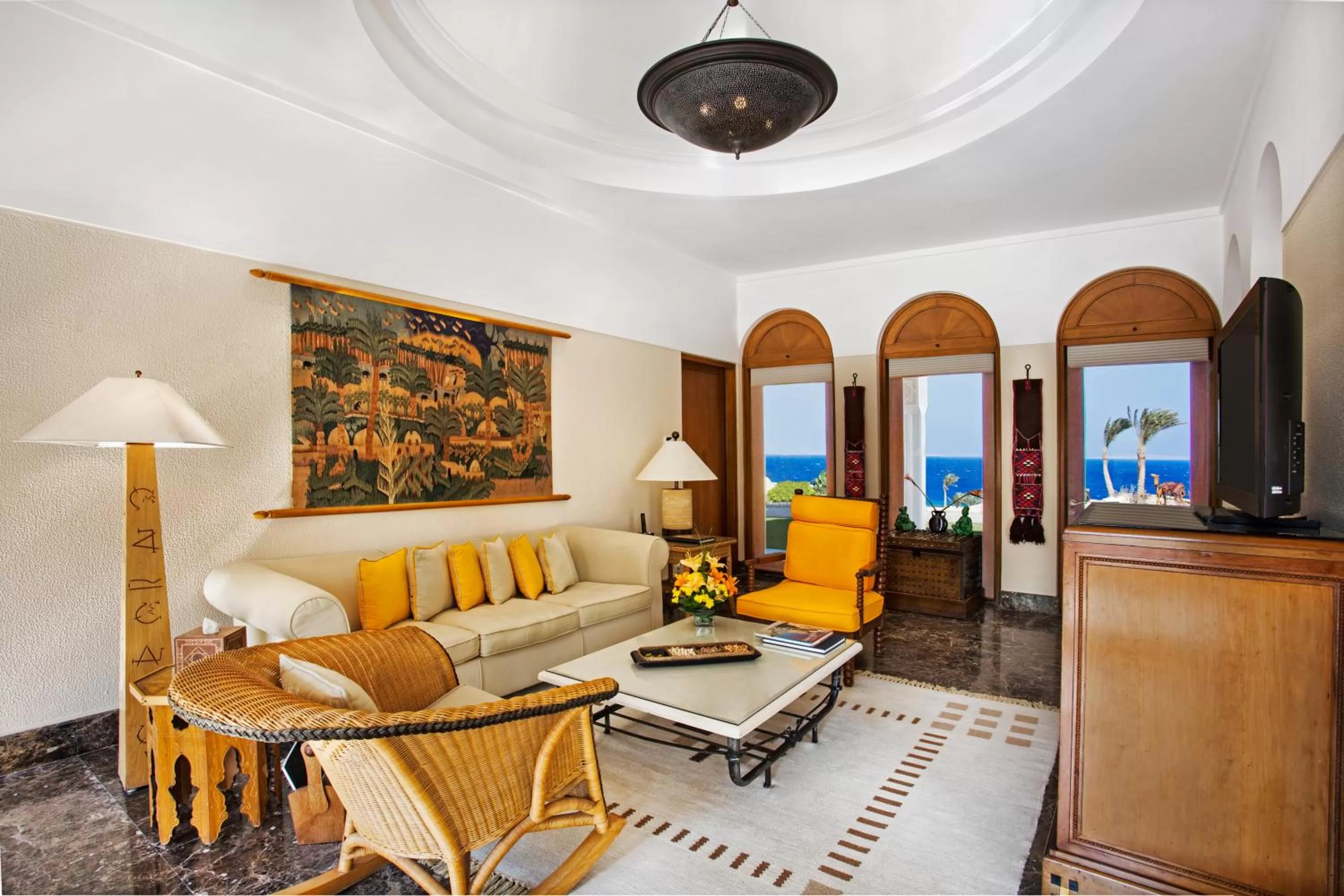 Living room in The Oberoi Beach Resort, Sahl Hasheesh