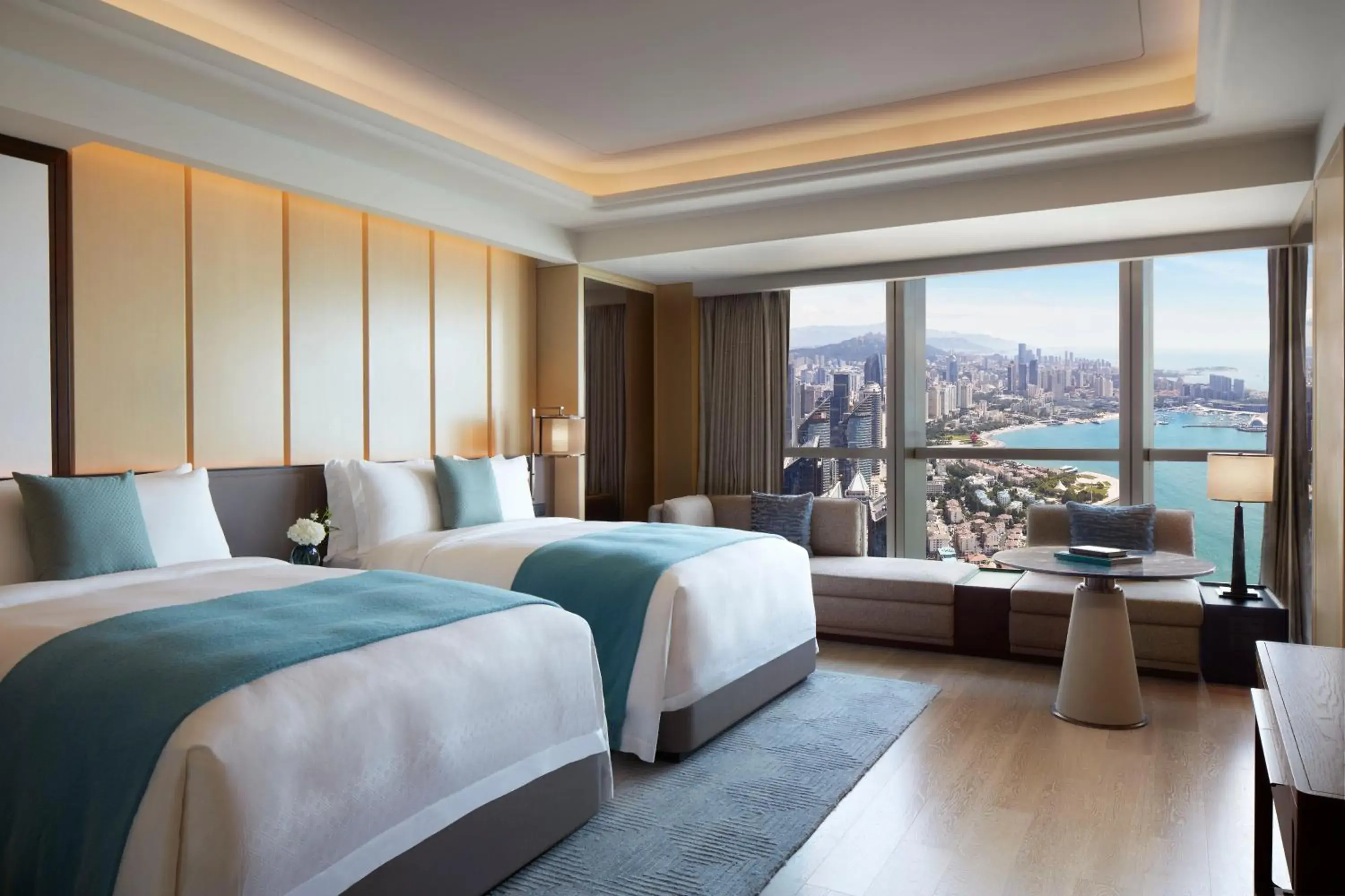 Twin Room with Ocean View in The St. Regis Qingdao Twin Room with Ocean View in The St. Regis Qingdao