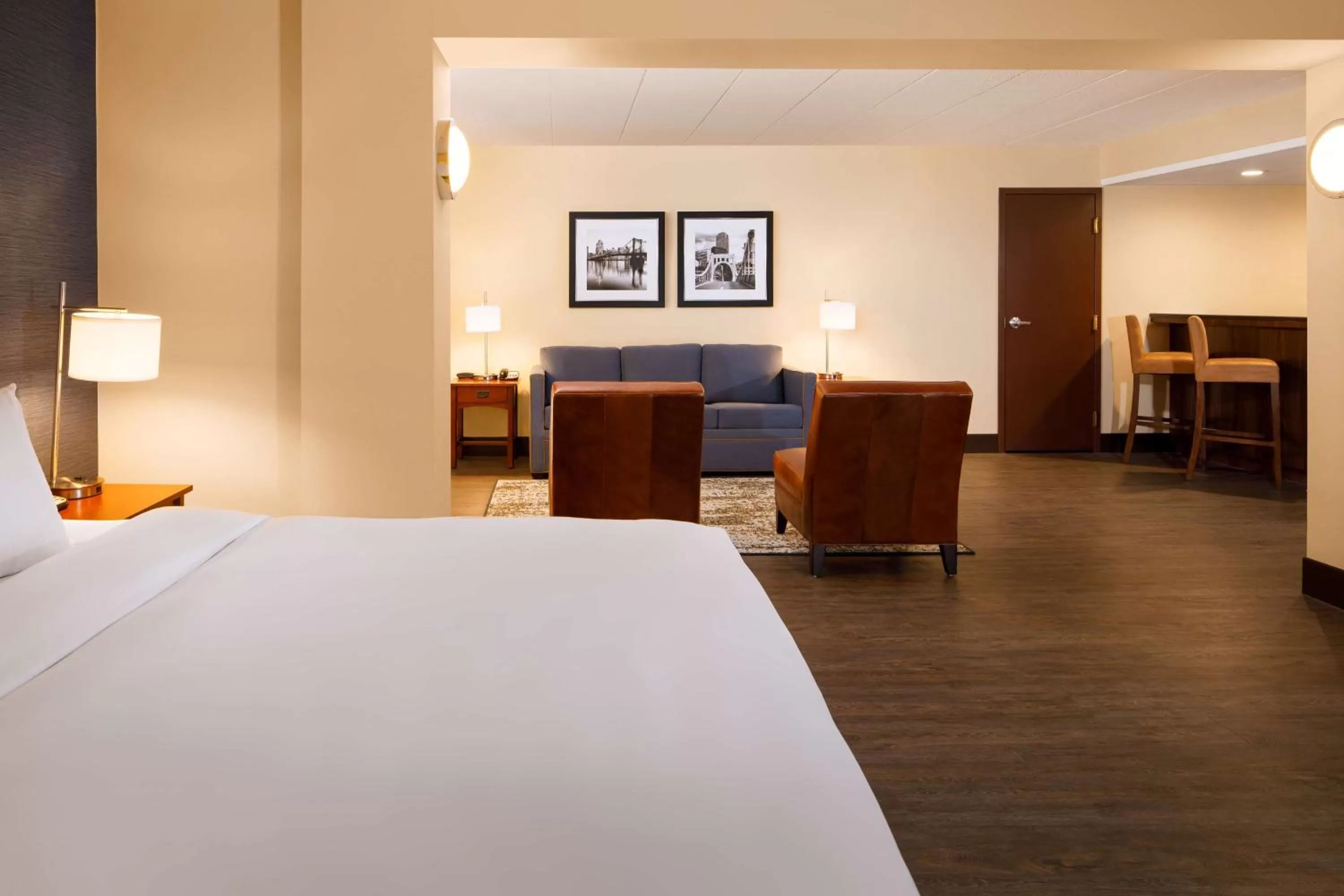 Living room, Bed in DoubleTree by Hilton Pittsburgh - Cranberry