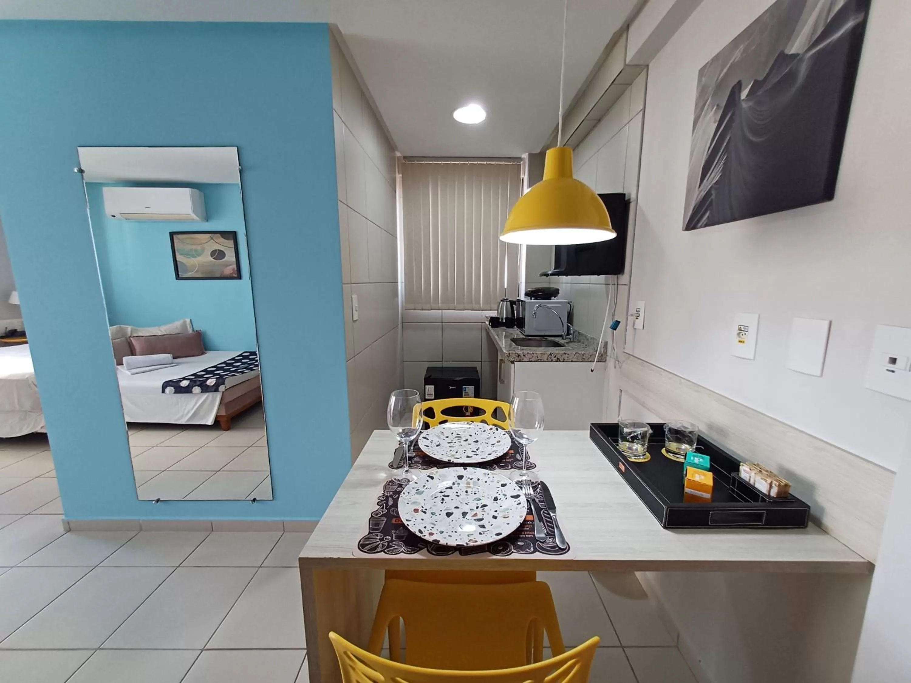 Kitchen or kitchenette, Kitchen/Kitchenette in Ponta Negra Flat Confort 18 Andar
