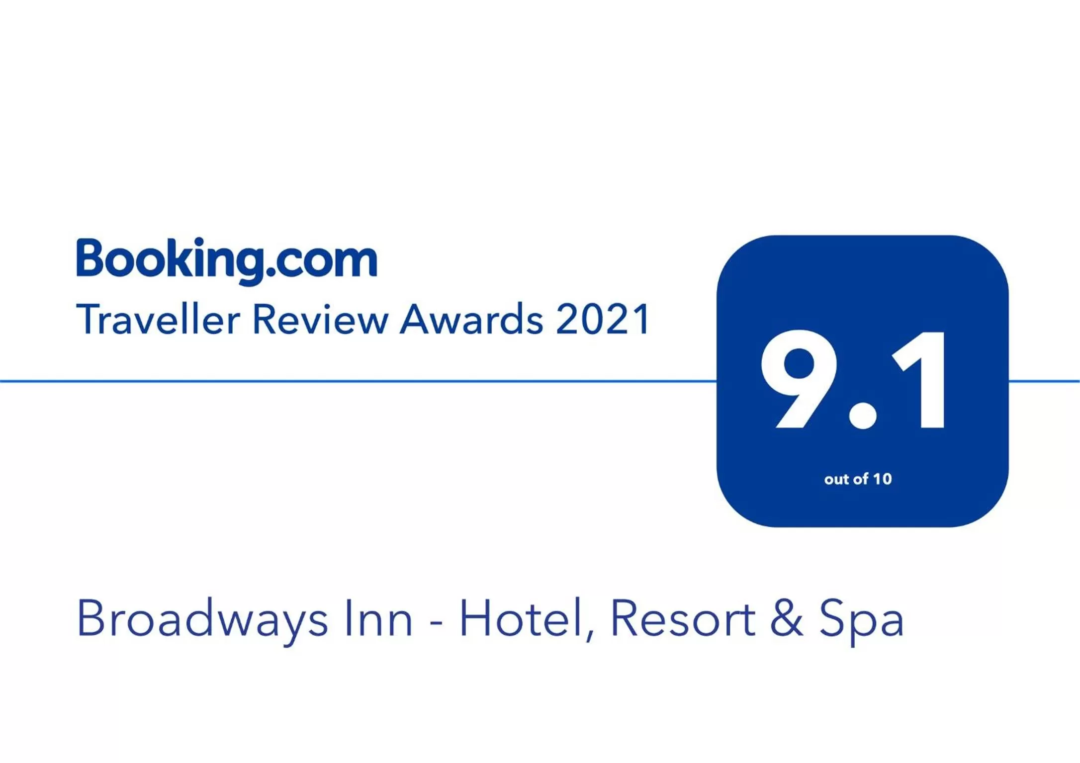 Certificate/Award in Hotel Broadways Inn