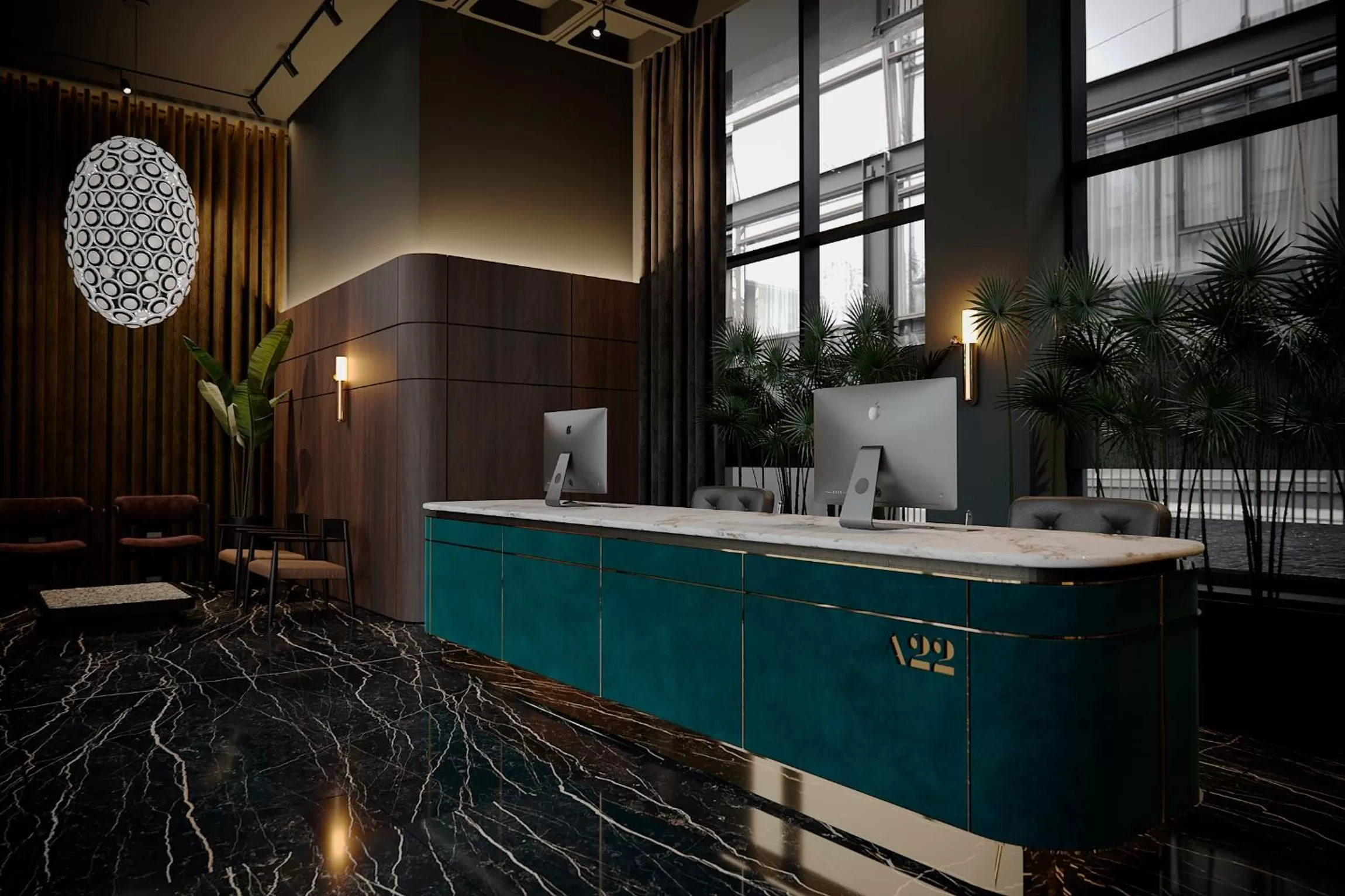 Lobby or reception in A22 Hotel