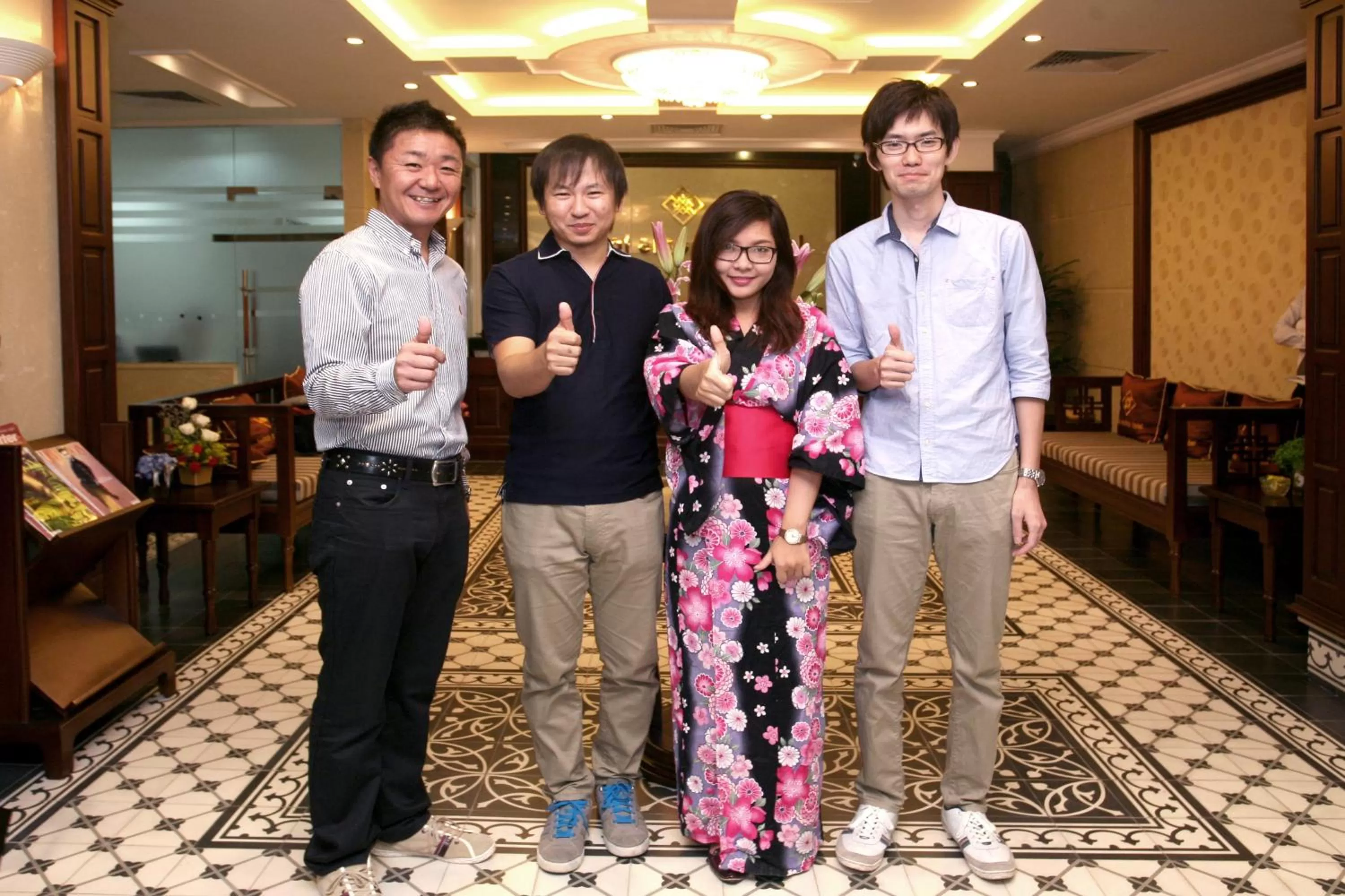 group of guests in Hanoi Emotion Hotel