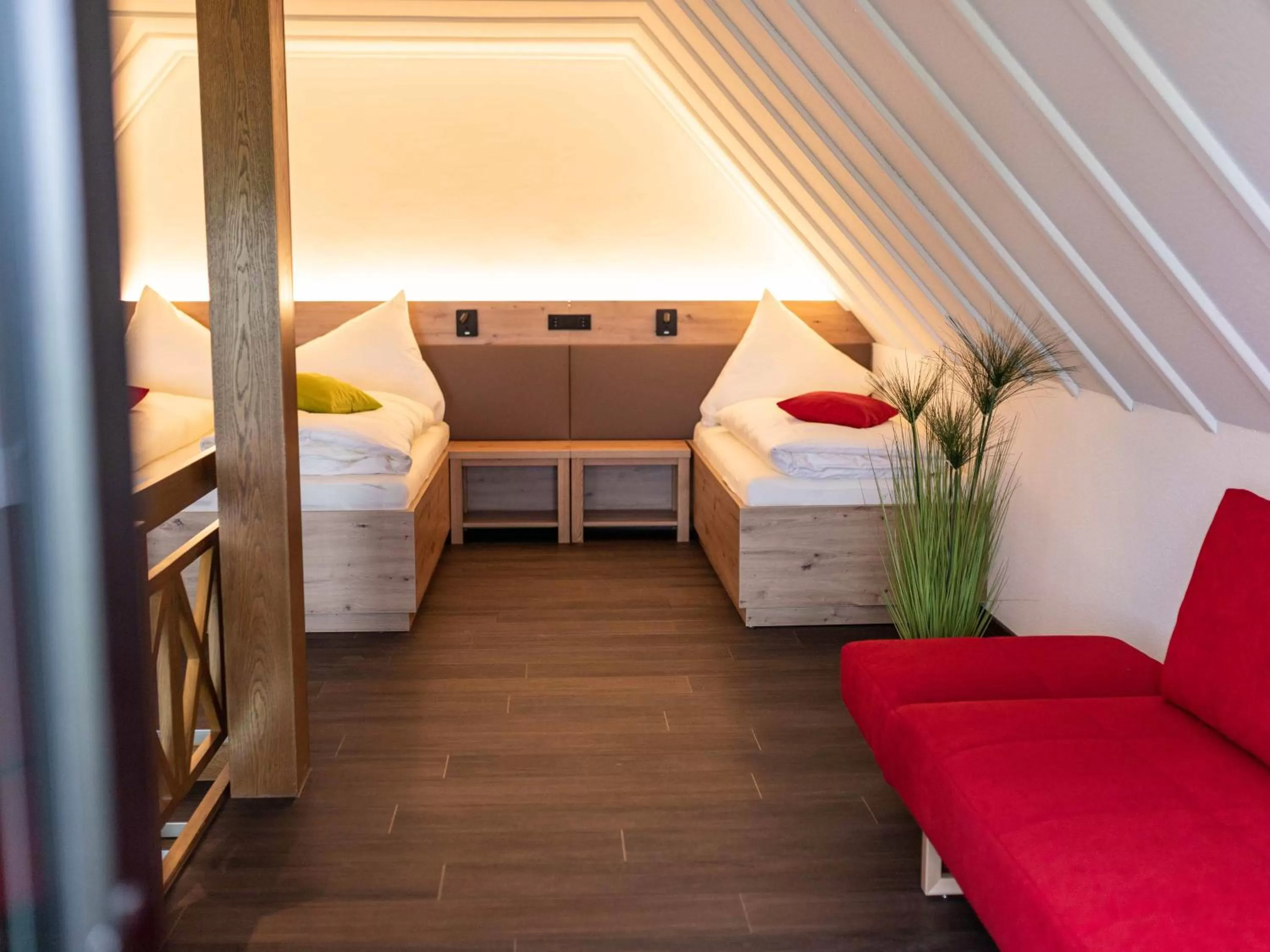 Seating area, Bed in Gasthof Spelsberg