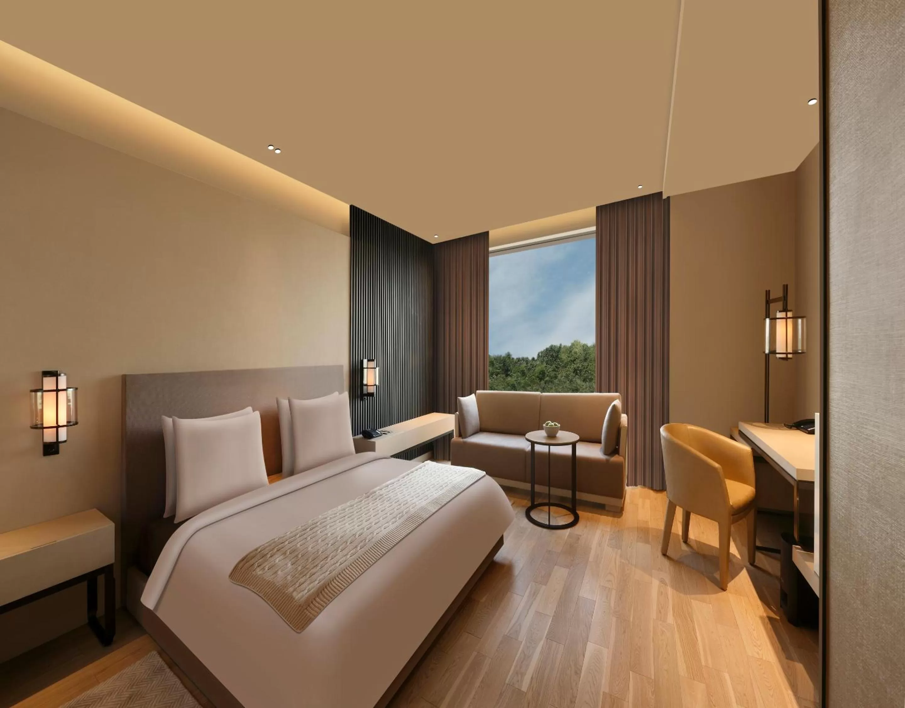 Bedroom, Bed in Roseate House New Delhi