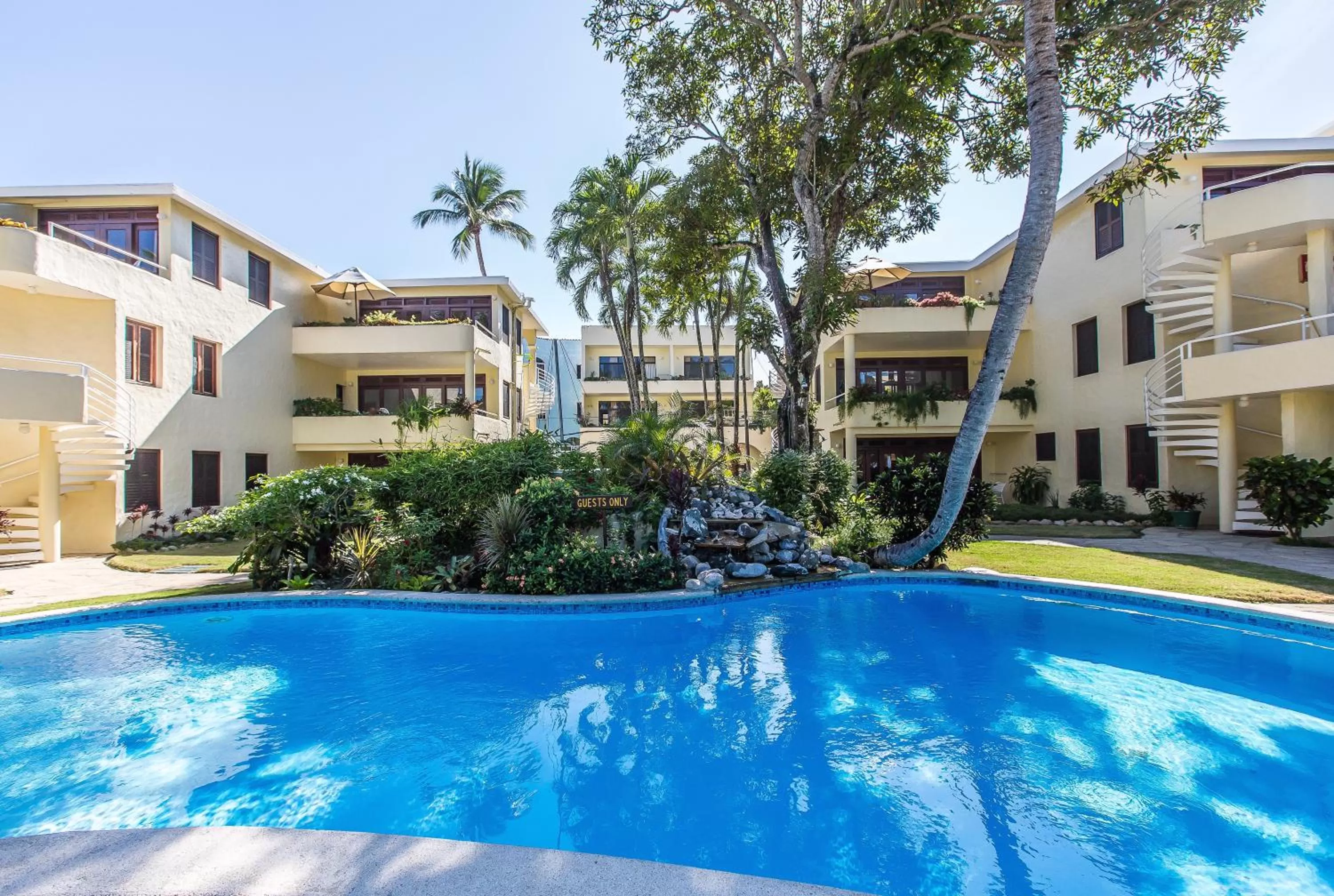 Pool view in Cabarete Palm Beach Condos