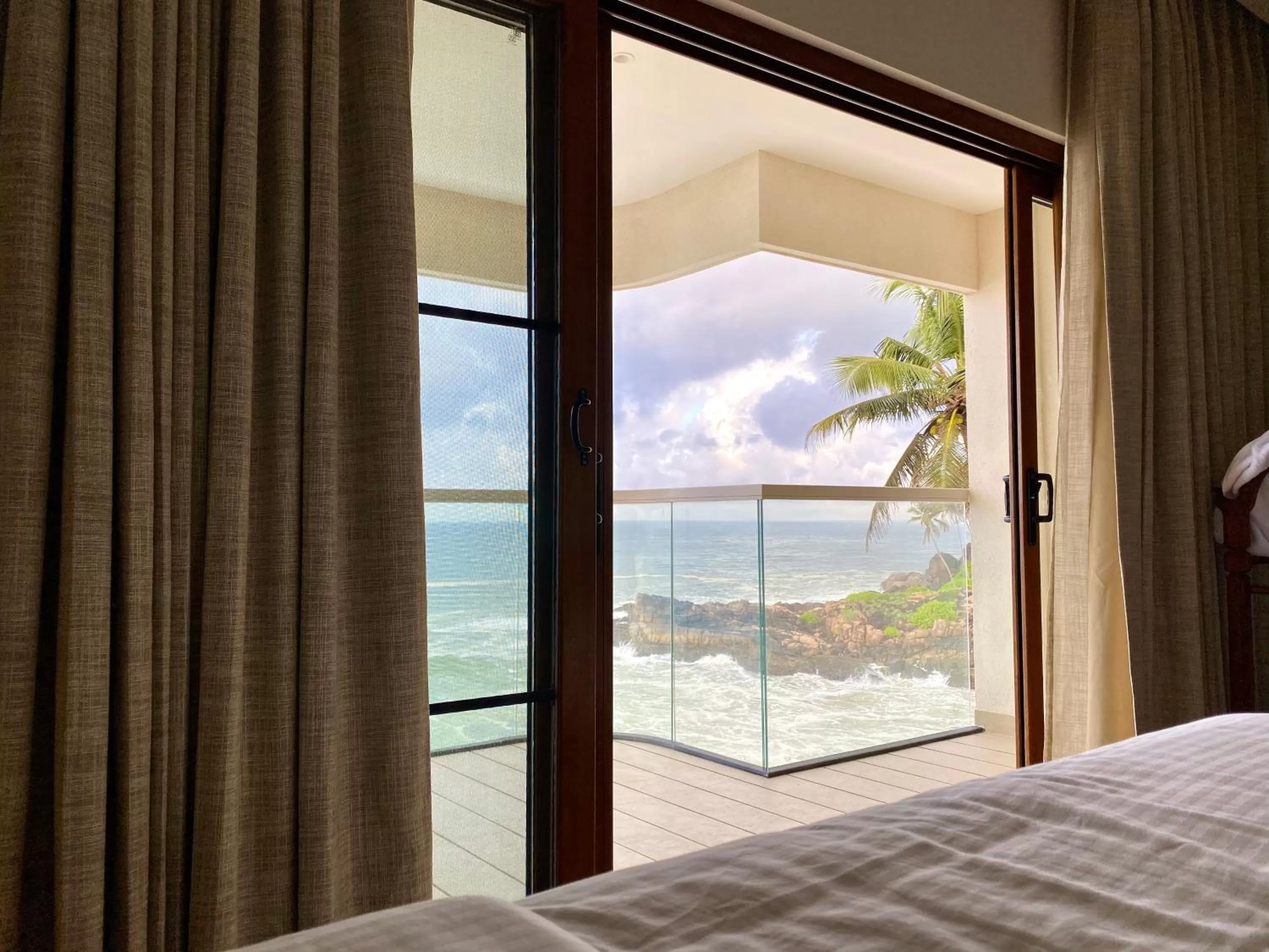 Balcony/Terrace, Bed in Rockholm at the Light House Beach