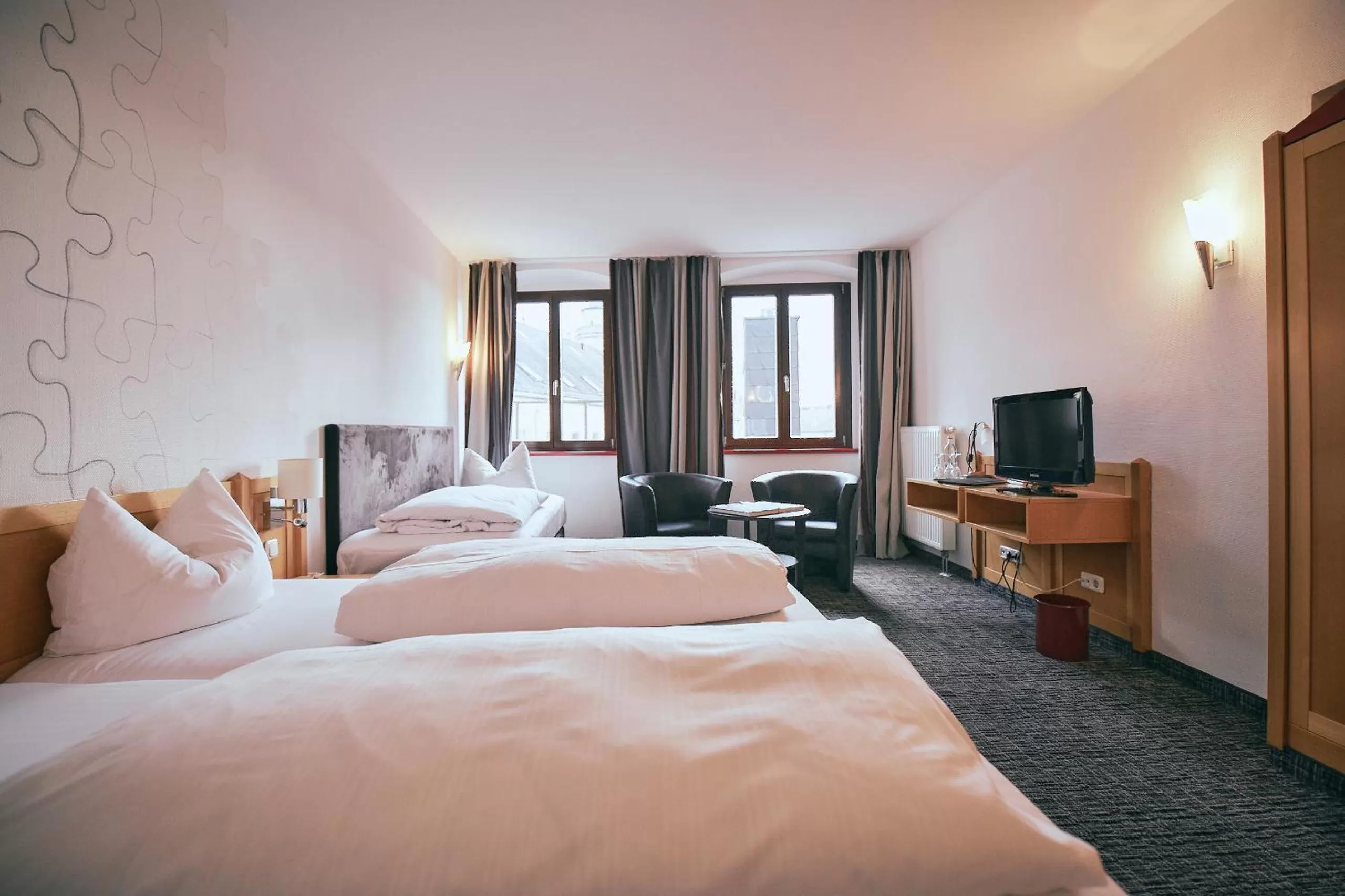 Photo of the whole room, Bed in Hotel Roter Hahn
