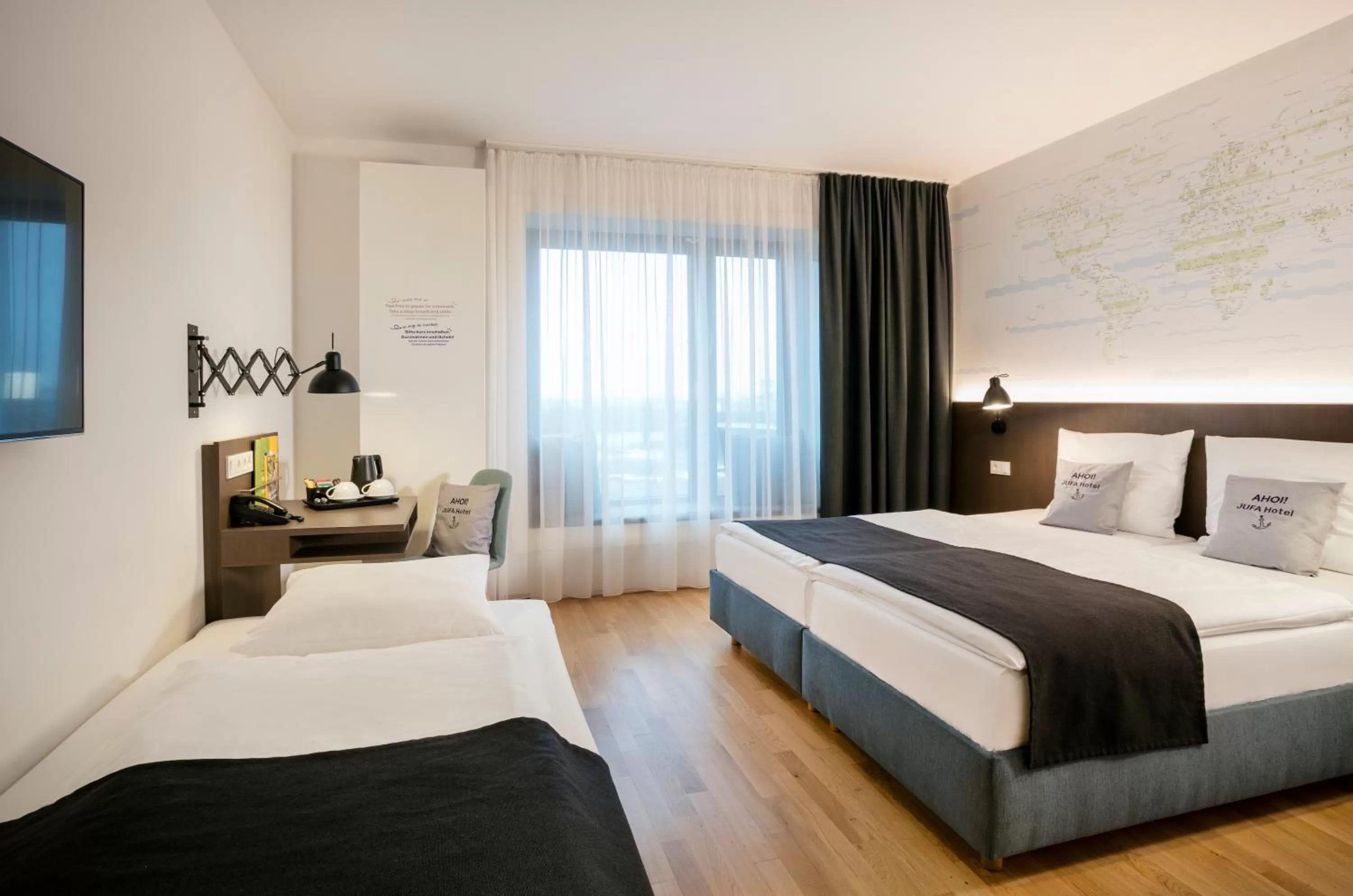 Photo of the whole room, Bed in JUFA Hotel Hamburg HafenCity