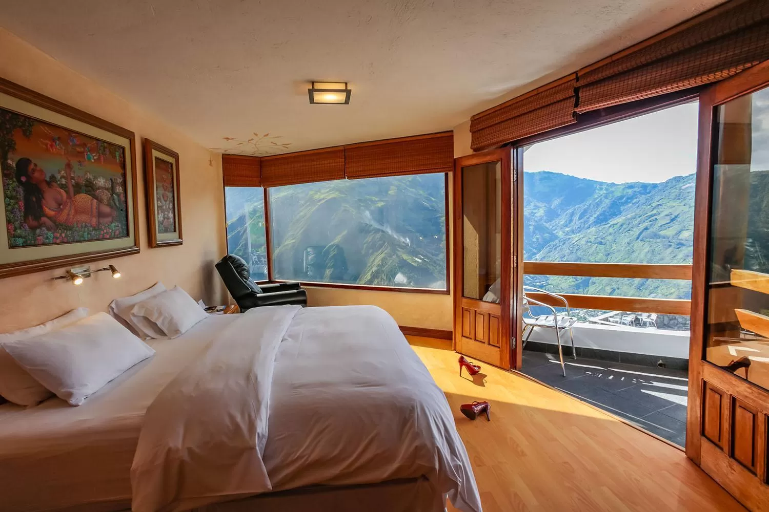 Bed, Mountain View in Luna Volcán, Adventure SPA